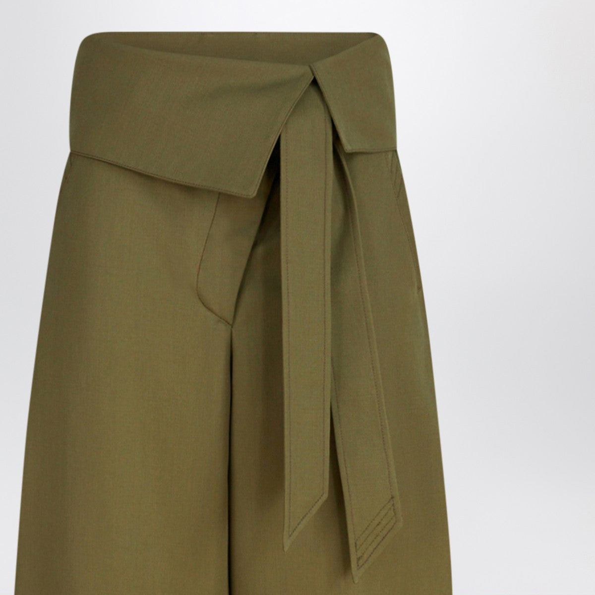 The Attico Military green wool gabardine trousers The Attico 