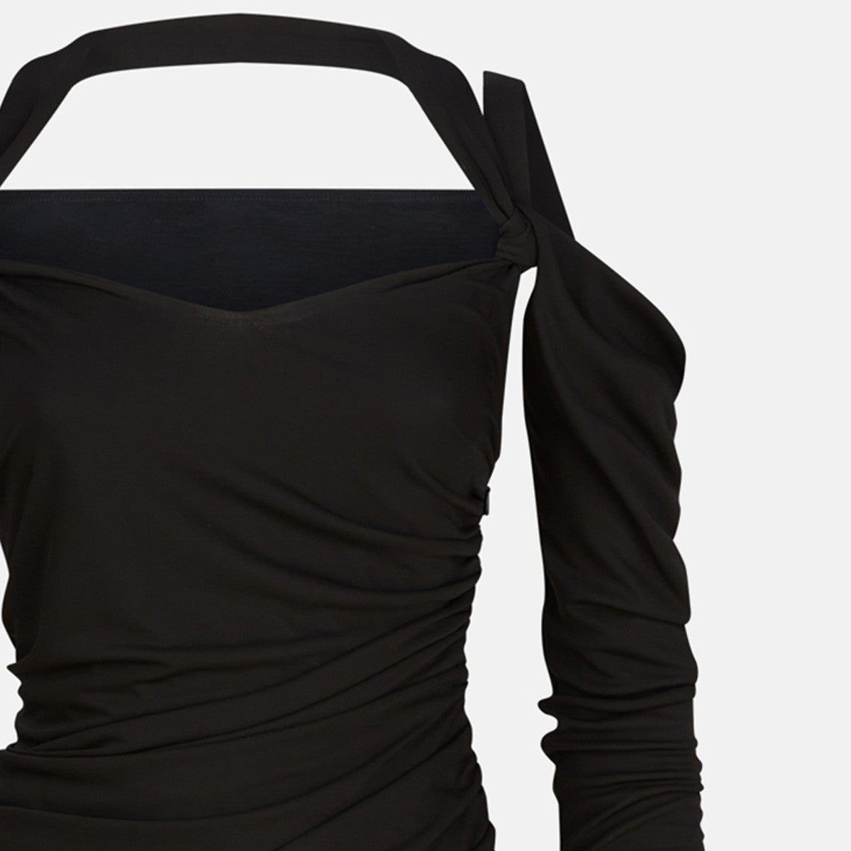 The Attico Black midi dress in viscose crêpe The Attico 
