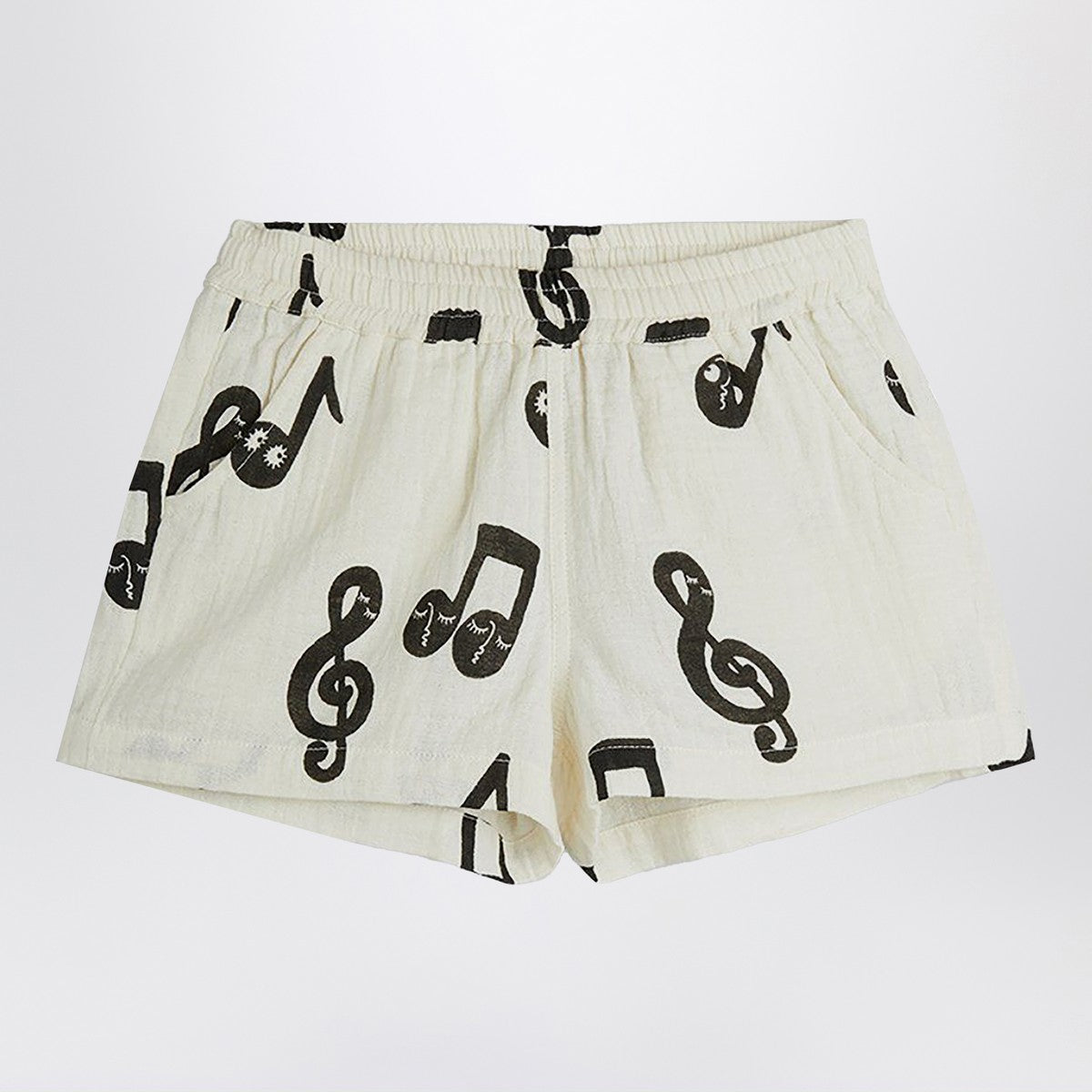 Mini Rodini White shorts with musical notes Mini Rodini 