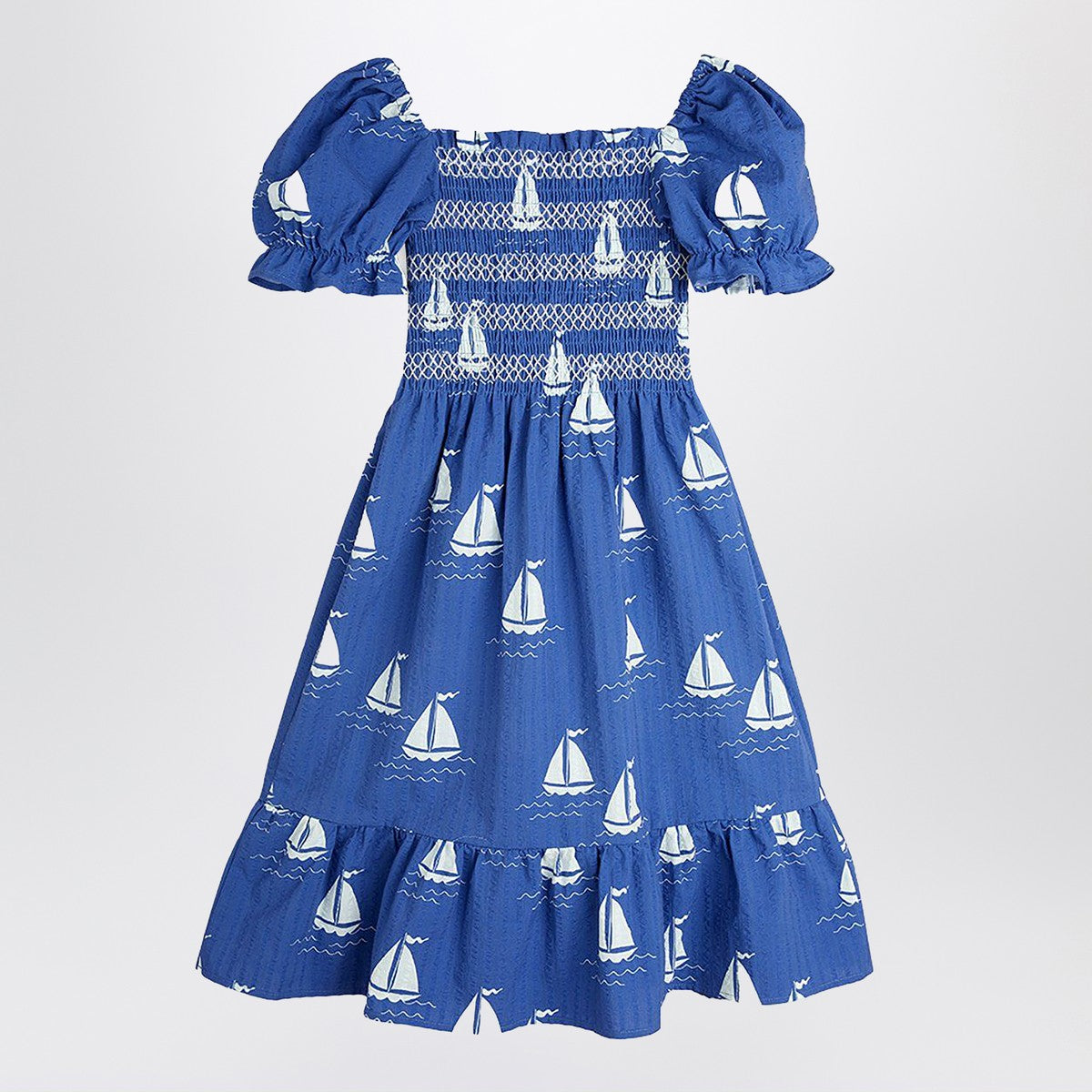 Mini Rodini Blue dress with sailboats Mini Rodini 