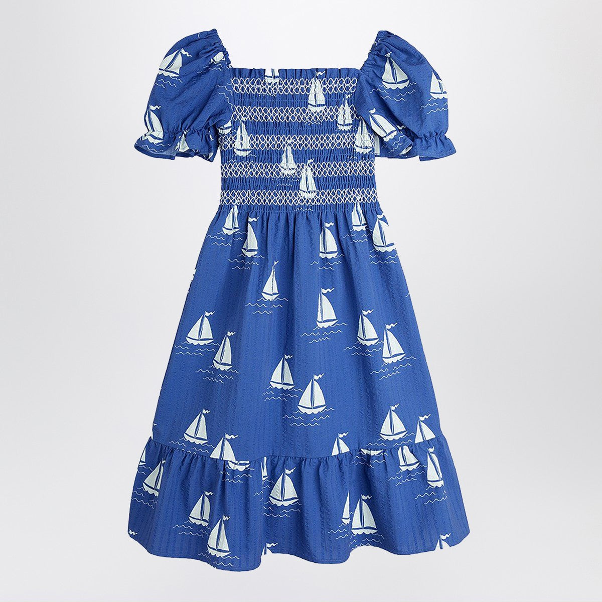 Mini Rodini Blue dress with sailboats Mini Rodini 