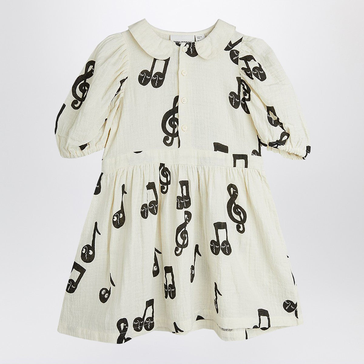 Mini Rodini White dress with musical notes Mini Rodini 