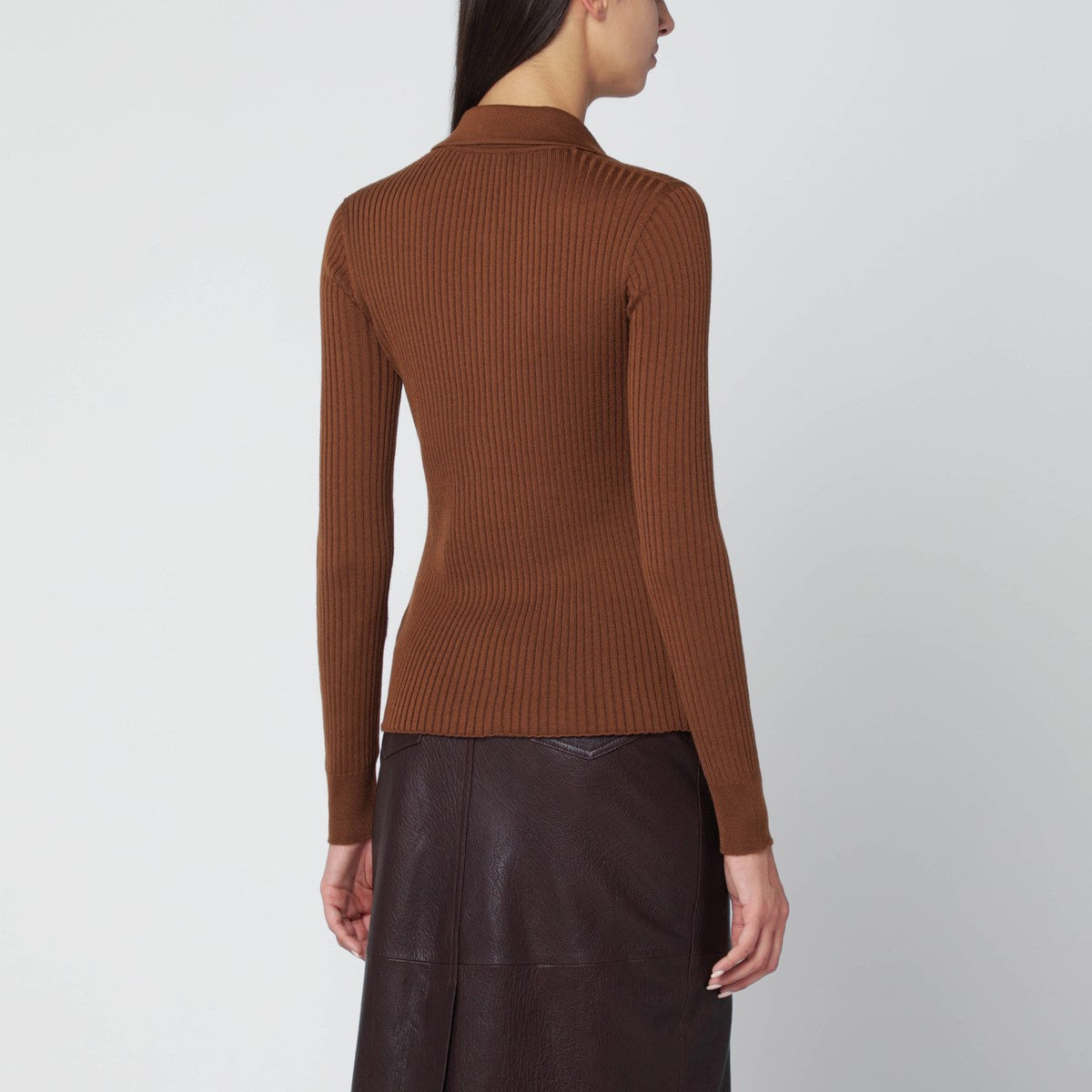 Roberto Collina Tobacco wool cardigan Roberto Collina 