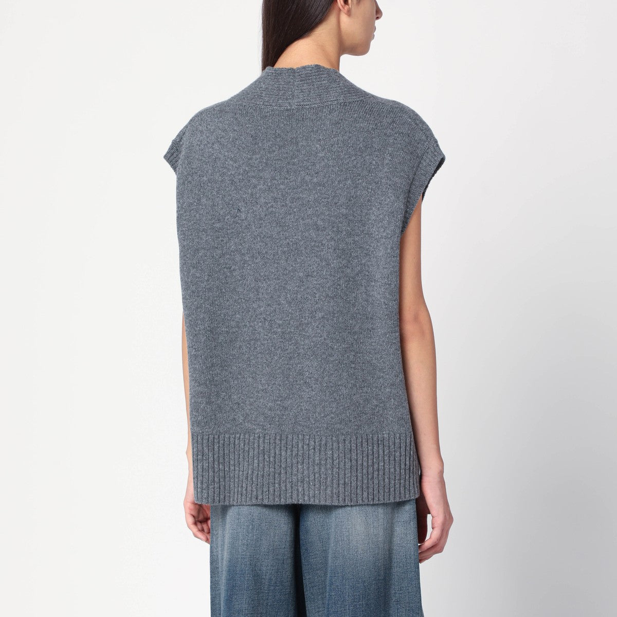 Roberto Collina Oversized grey wool vest