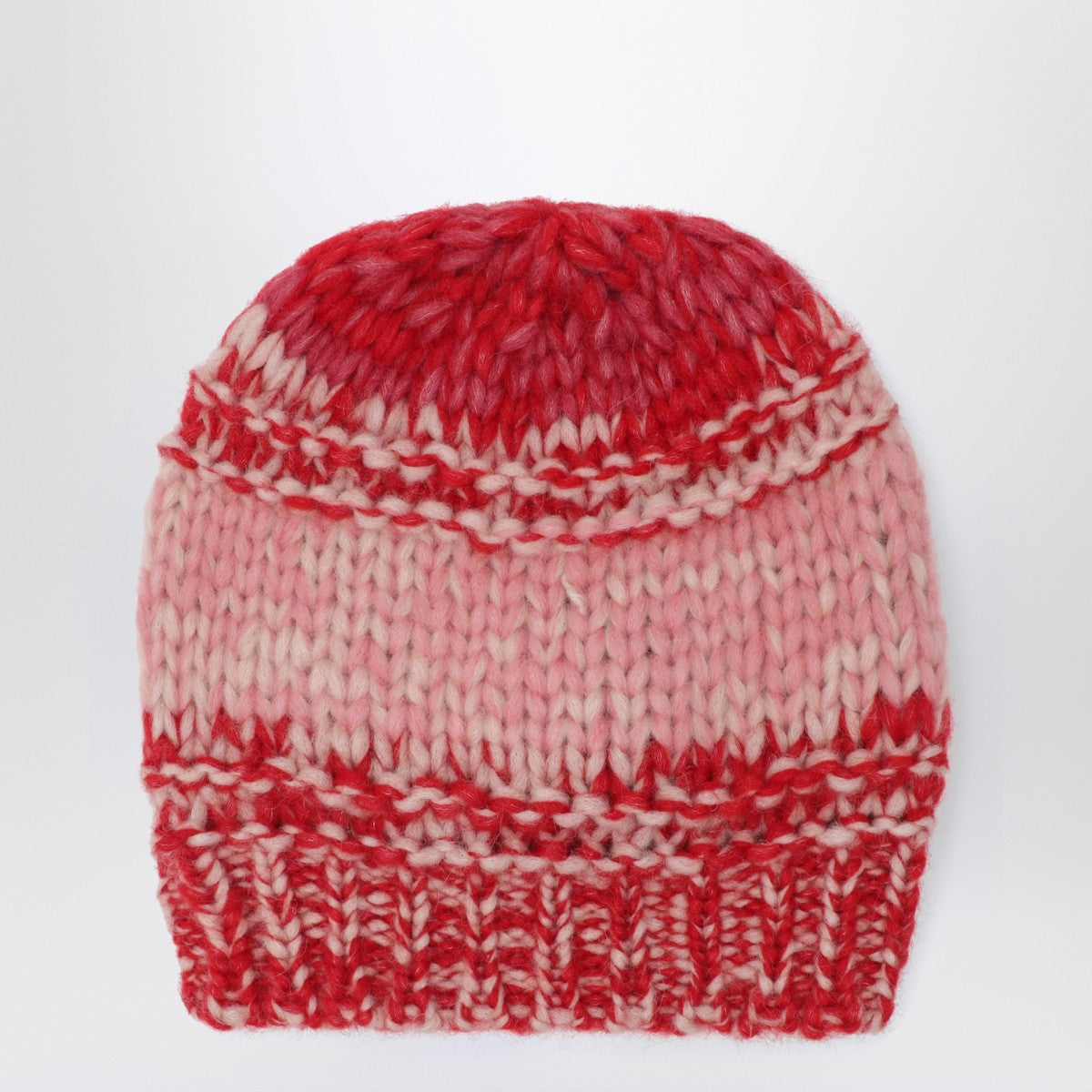 Roberto Collina Red/pink mouliné-effect beanie Roberto Collina 