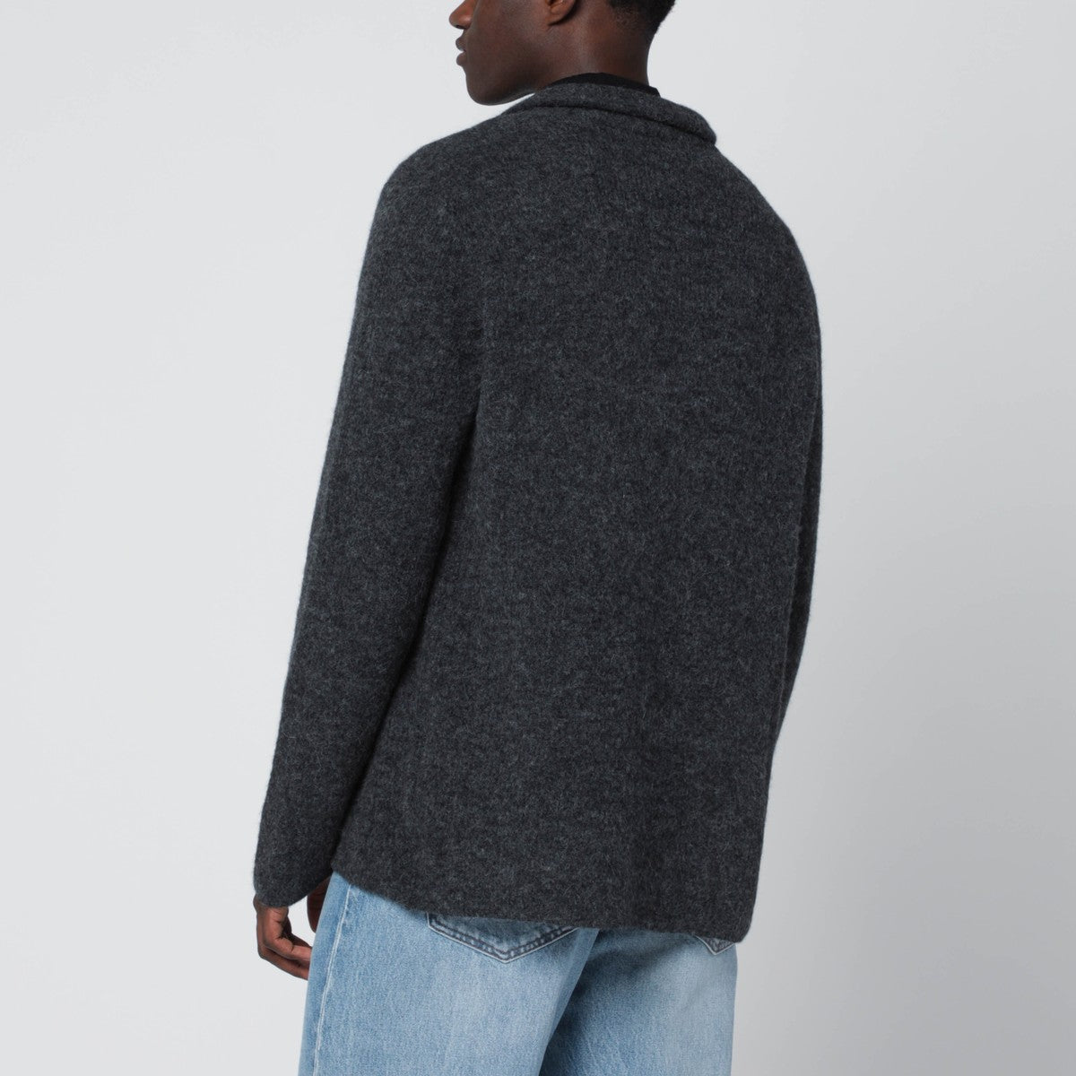 Roberto Collina Anthracite grey jacket-style cardigan Roberto Collina 
