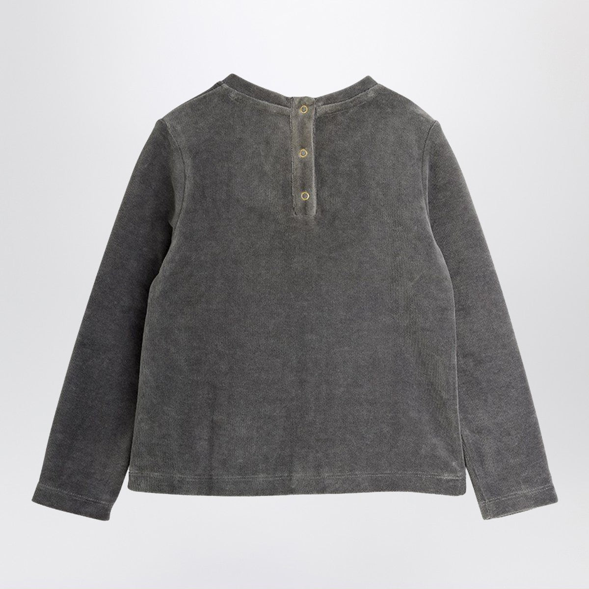 Mini Rodini Grey velvet crew-neck sweater Mini Rodini 