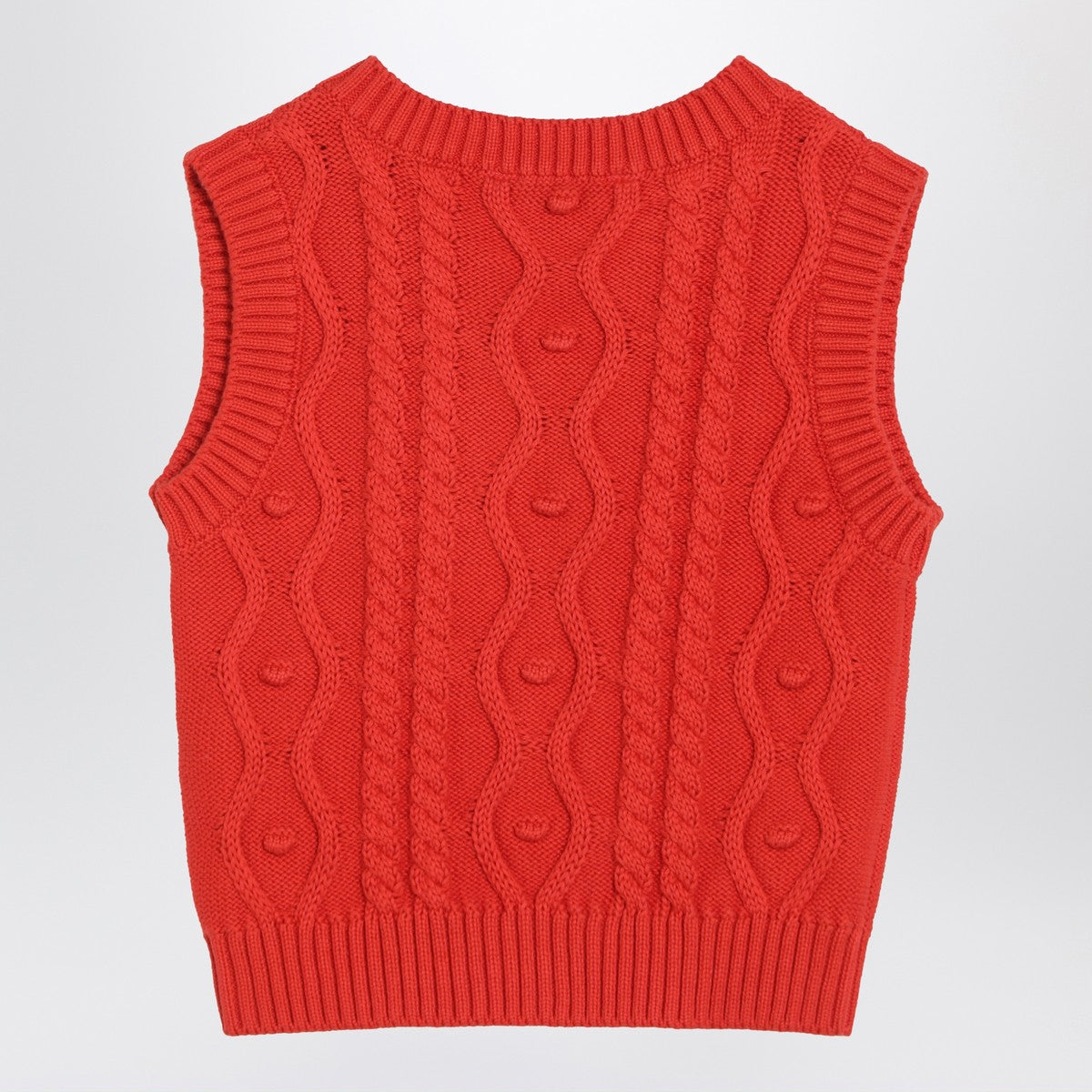 Mini Rodini Red Panda cable knit slipover Mini Rodini 