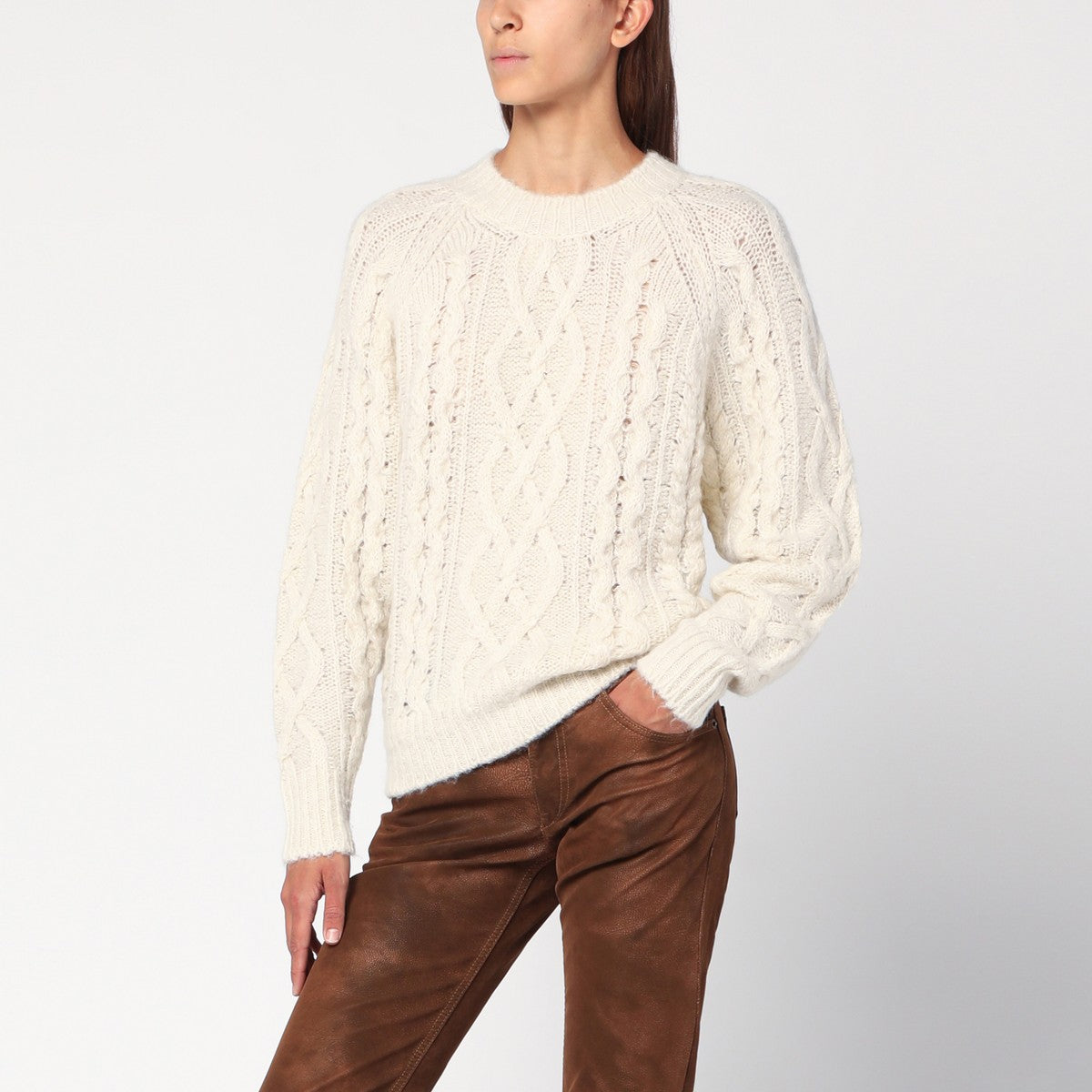 ISABEL MARANT Étoile Écru mohair-blend sweater ISABEL MARANT Étoile 
