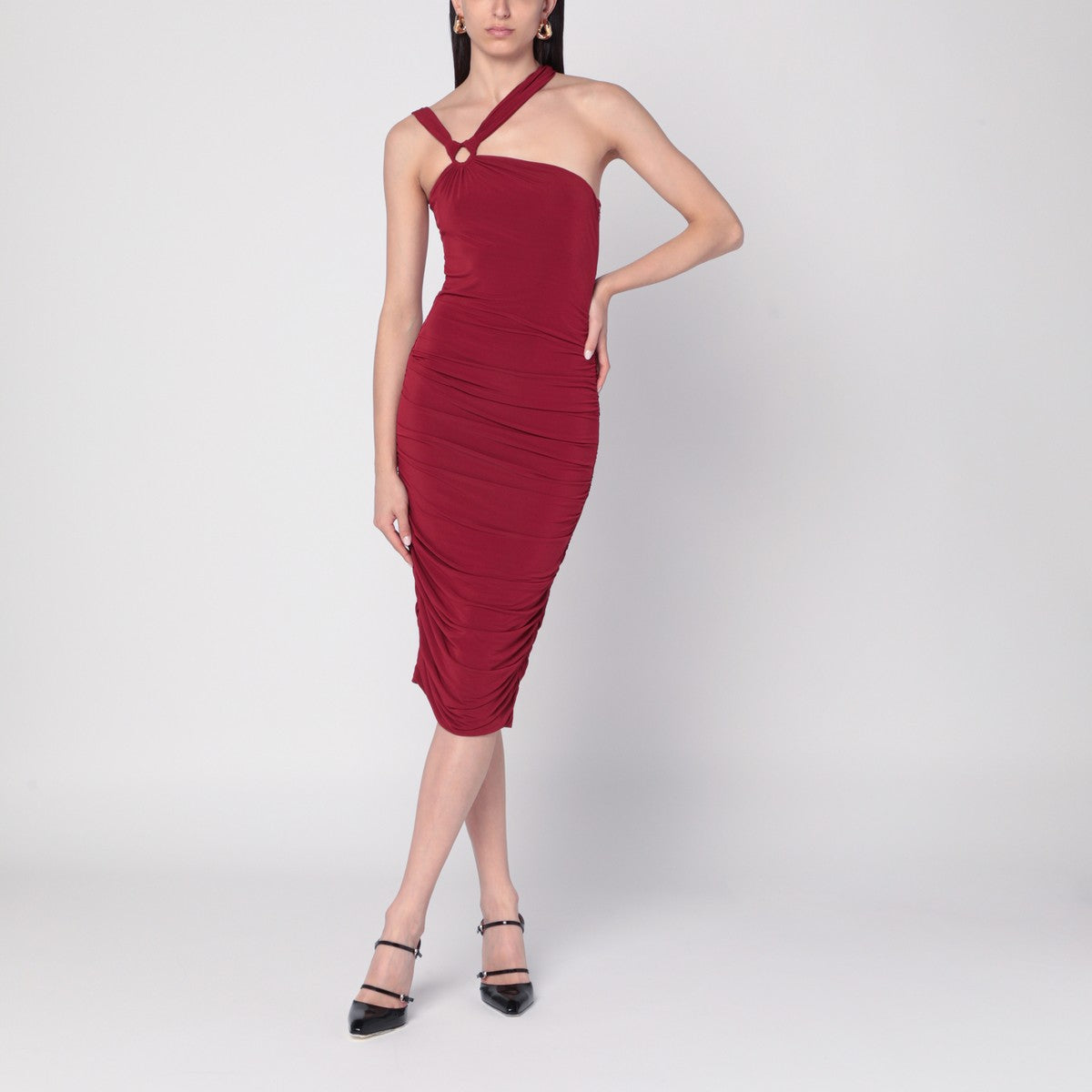 ISABEL MARANT One-shoulder Ethel dress in light burgundy Isabel Marant 