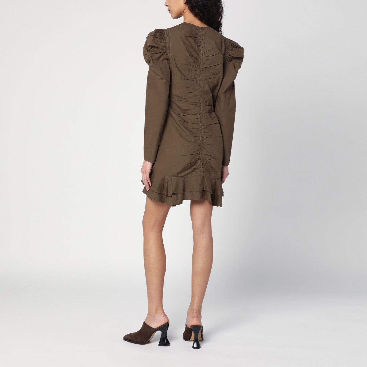 ISABEL MARANT Étoile Briali mini dress with green khaki zip ISABEL MARANT Étoile 