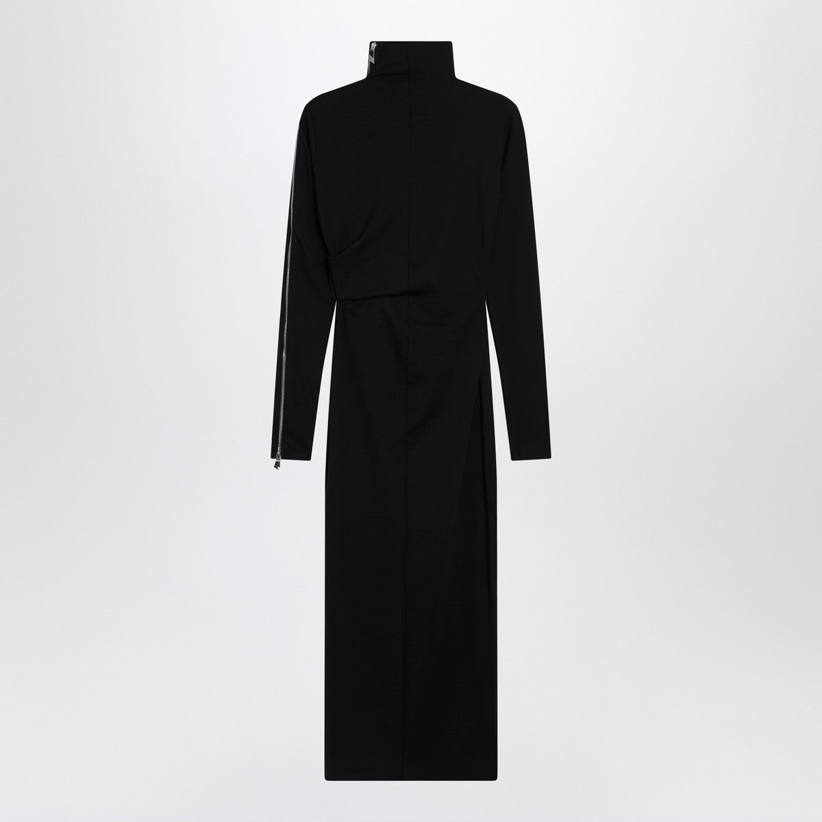 The Attico Black turtleneck dress with zip detail The Attico 