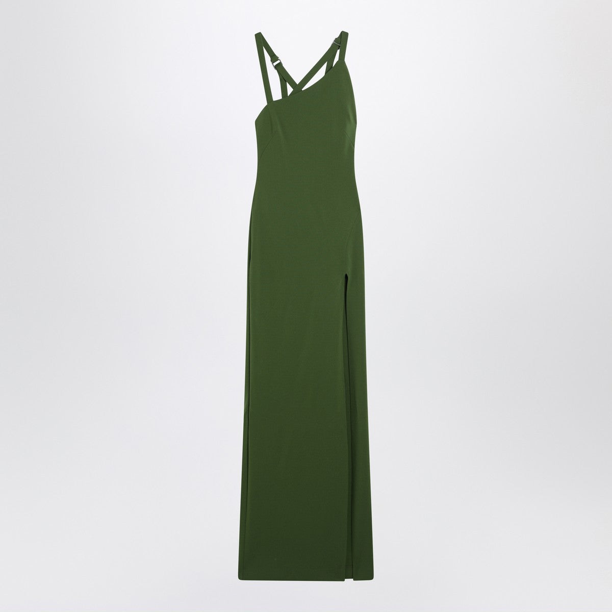 The Attico Long green dress with slit The Attico 