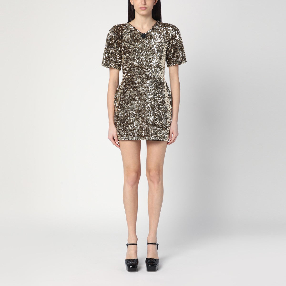 Marc Jacobs Gold mini dress with sequins Marc Jacobs 