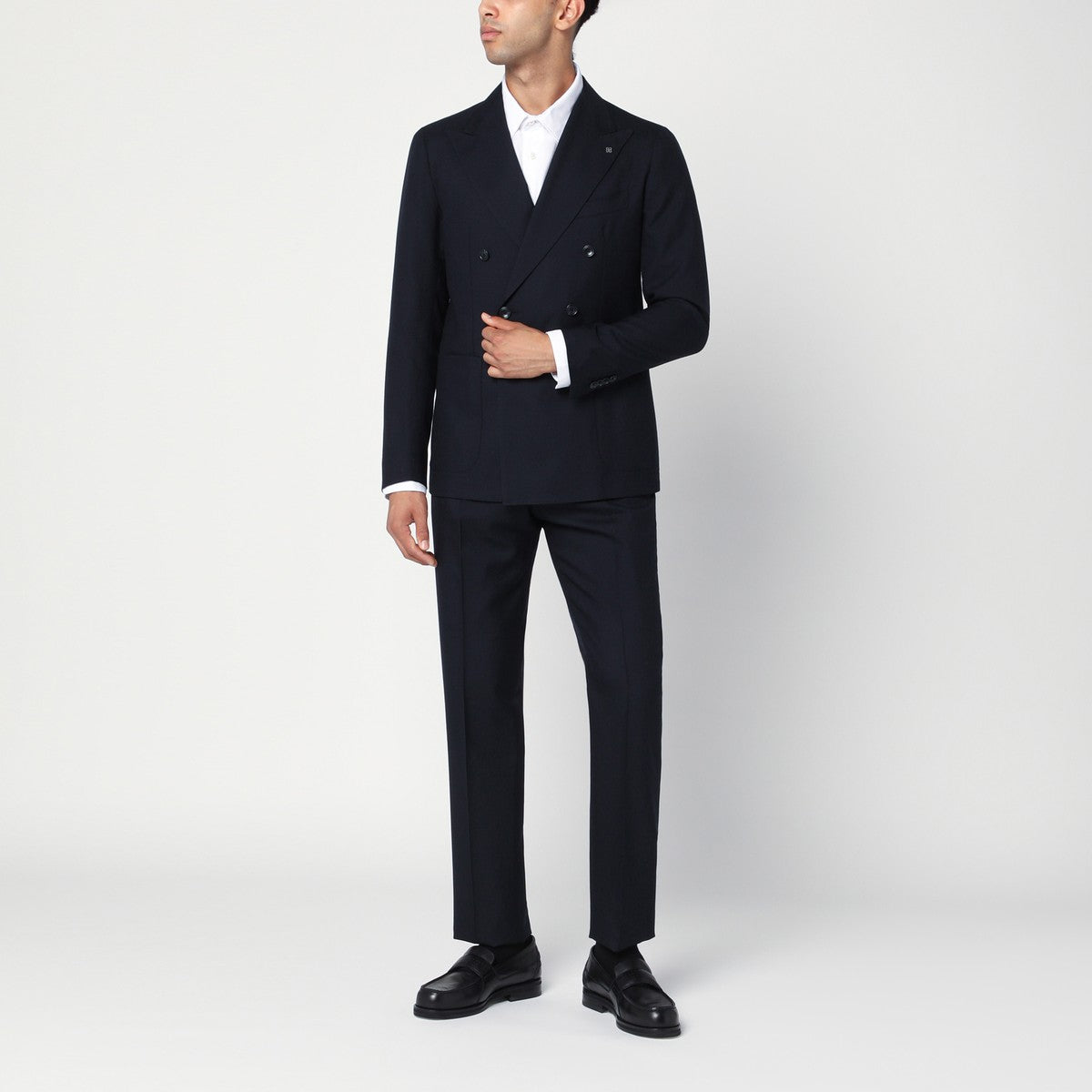 Tagliatore Double-breasted blue virgin wool suit Tagliatore 