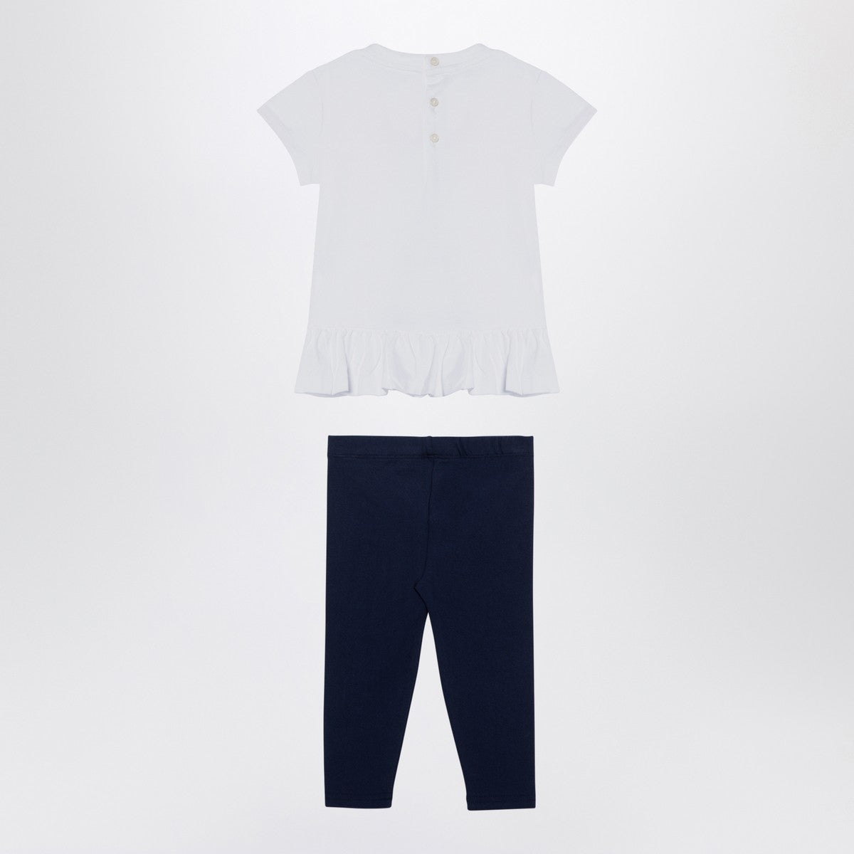 Polo Ralph Lauren White/navy blue cotton two-piece set with print Polo Ralph Lauren 