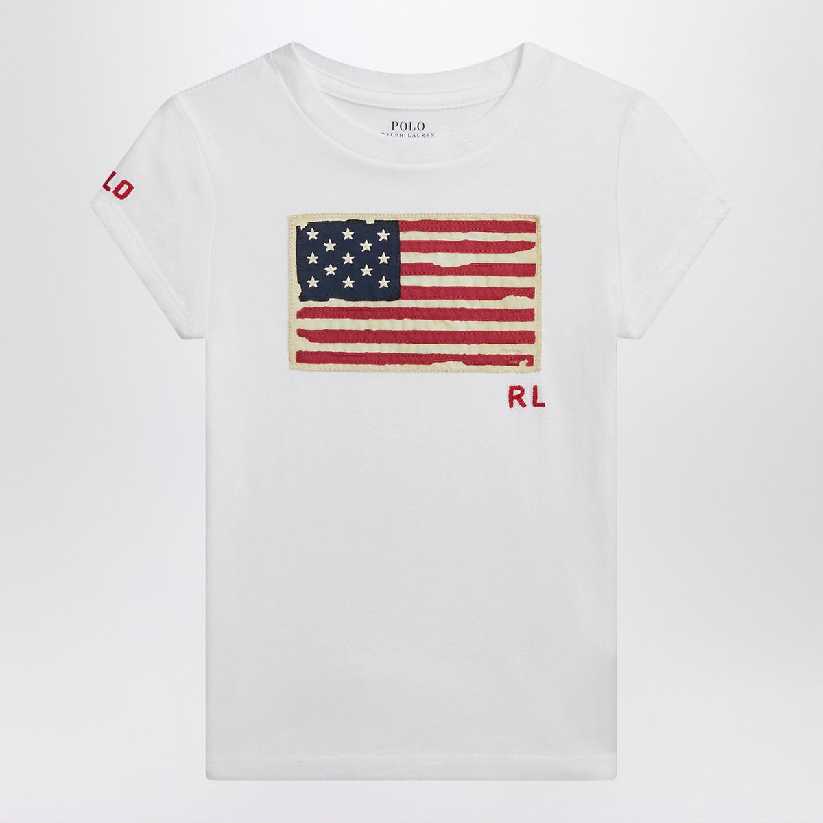Polo Ralph Lauren white jersey T-shirt with flag Polo Ralph Lauren 