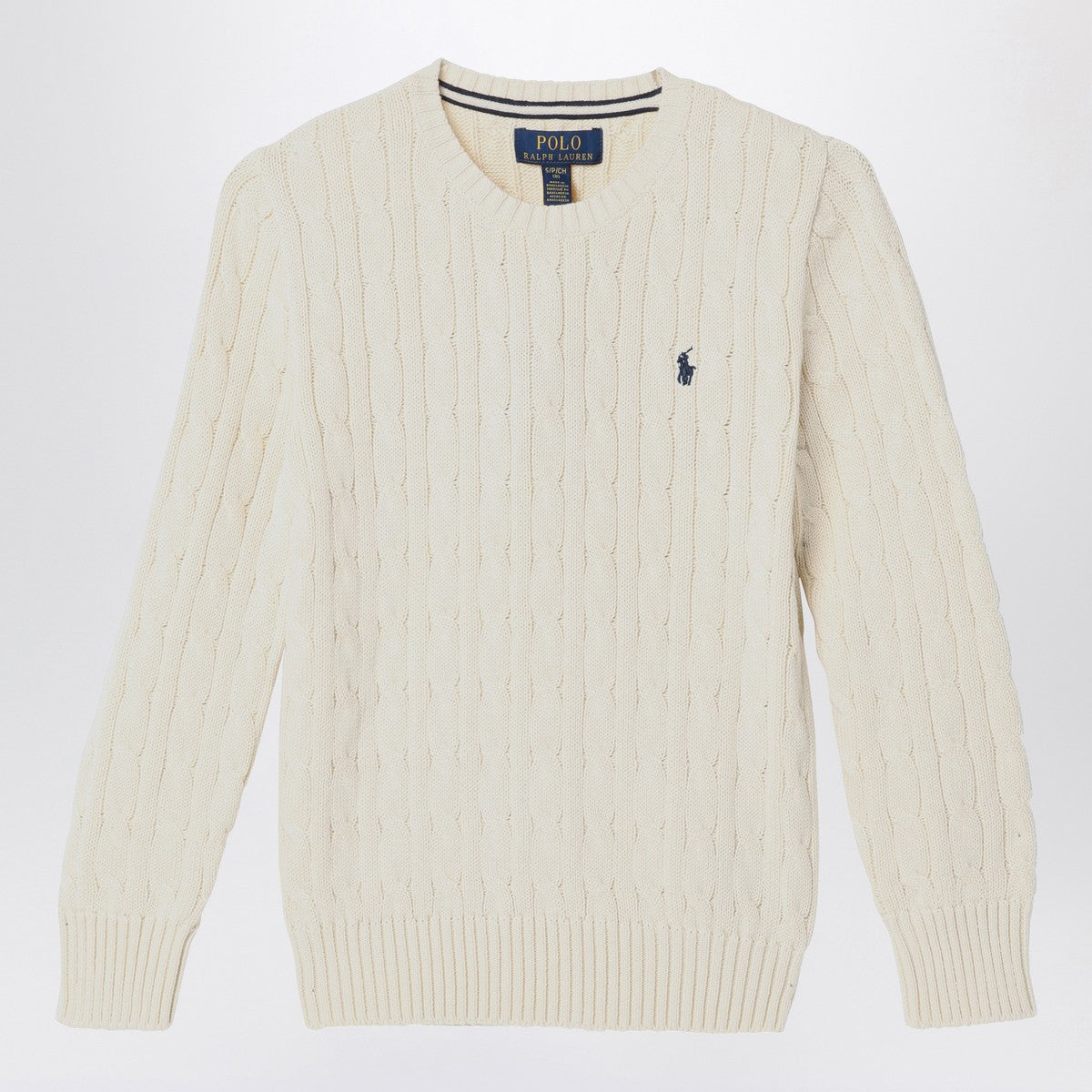 Polo Ralph Lauren Cream cable-knit crewneck sweater Polo Ralph Lauren 