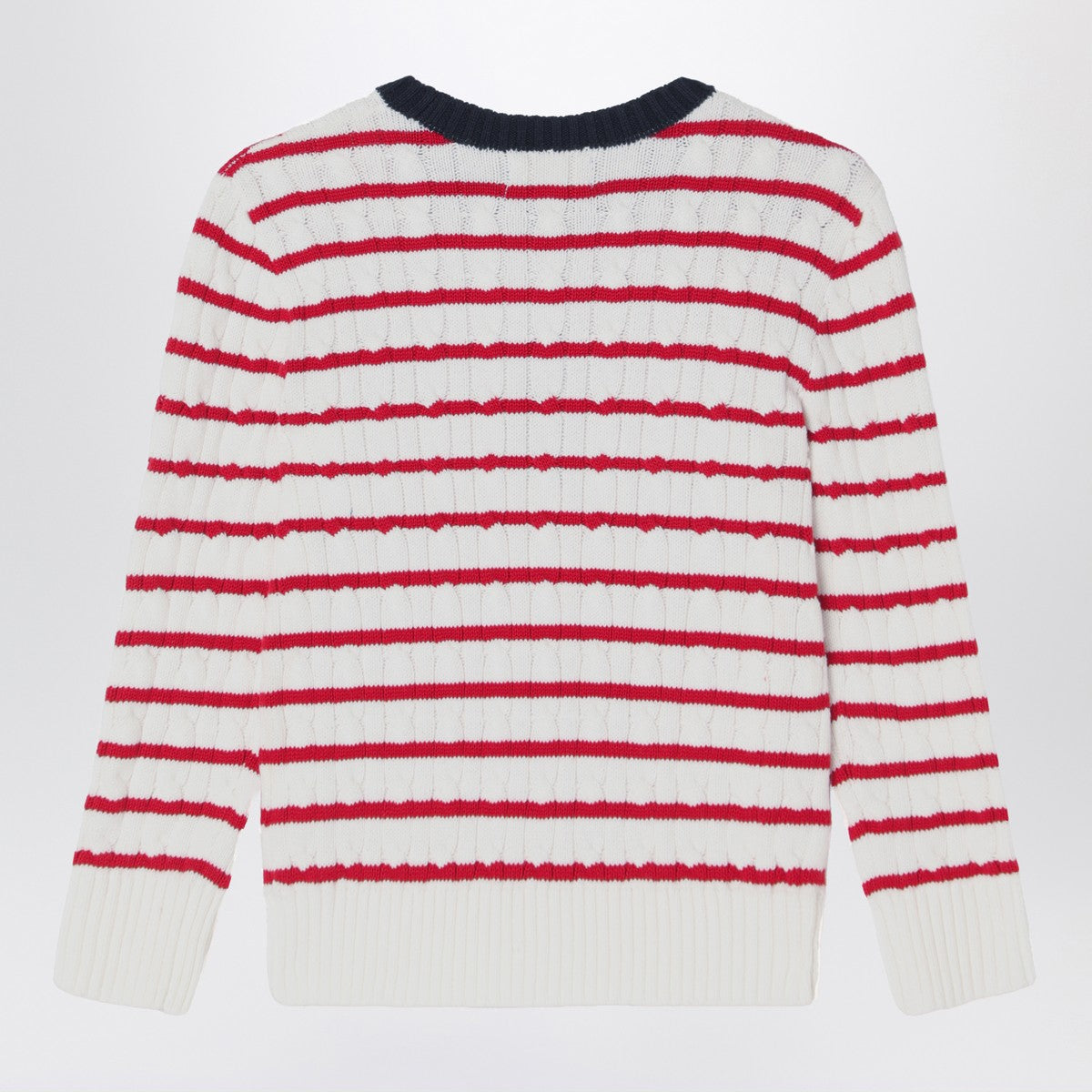 Polo Ralph Lauren White/red striped cable-knit jumper Polo Ralph Lauren 