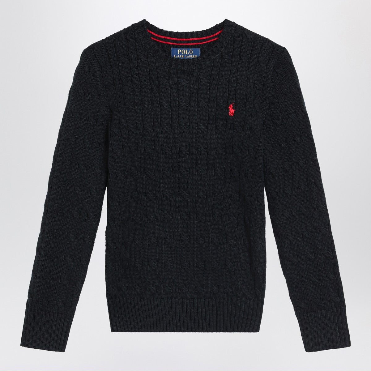 Polo Ralph Lauren Black cable-knit crewneck sweater Polo Ralph Lauren 