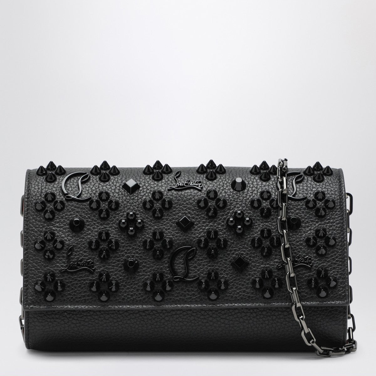 Christian Louboutin Black Clutch Paloma in calfleather and spikes Loubinthesky Christian Louboutin 