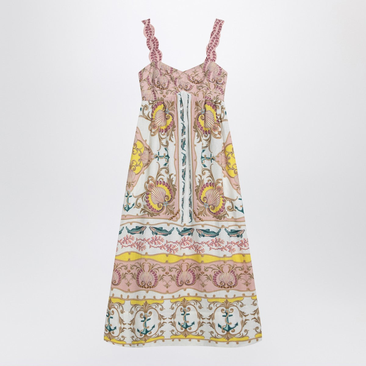 FARM Rio Linen-blend dress with nautical print FARM Rio 