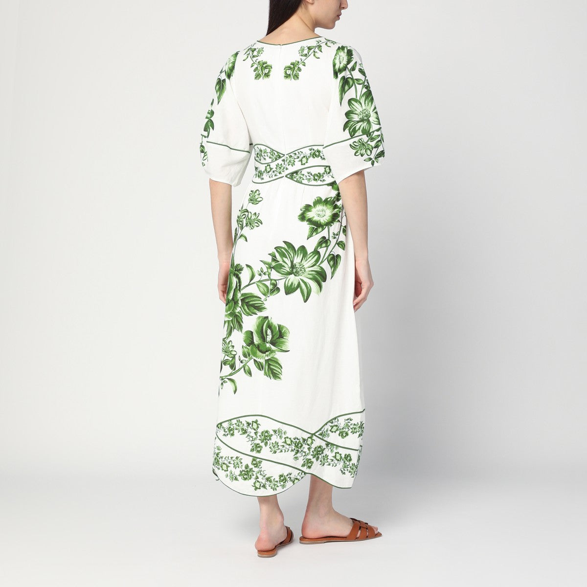 FARM Rio Floral Cascade midi dress white/green FARM Rio 