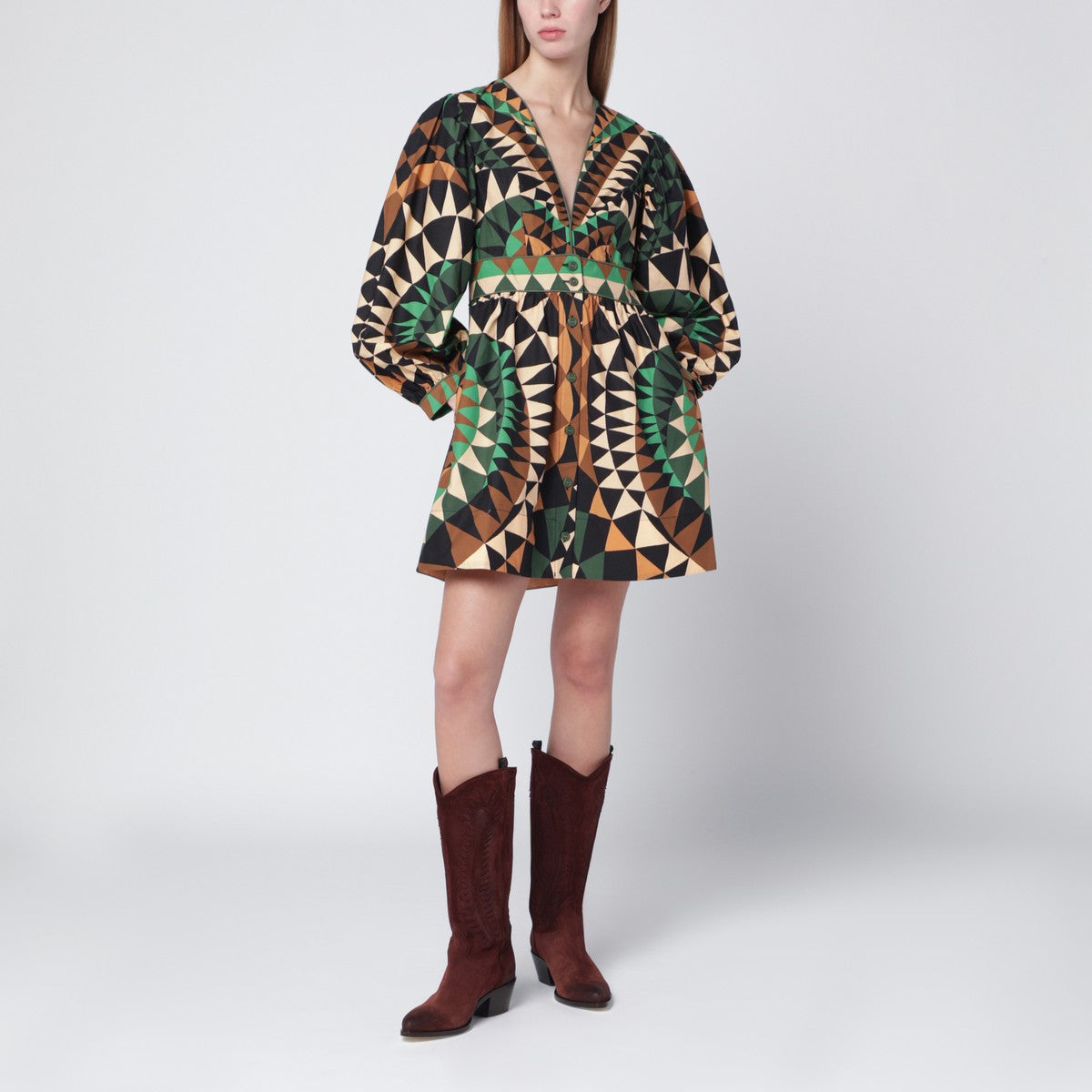 FARM Rio Green Heart Deco mini dress FARM Rio 