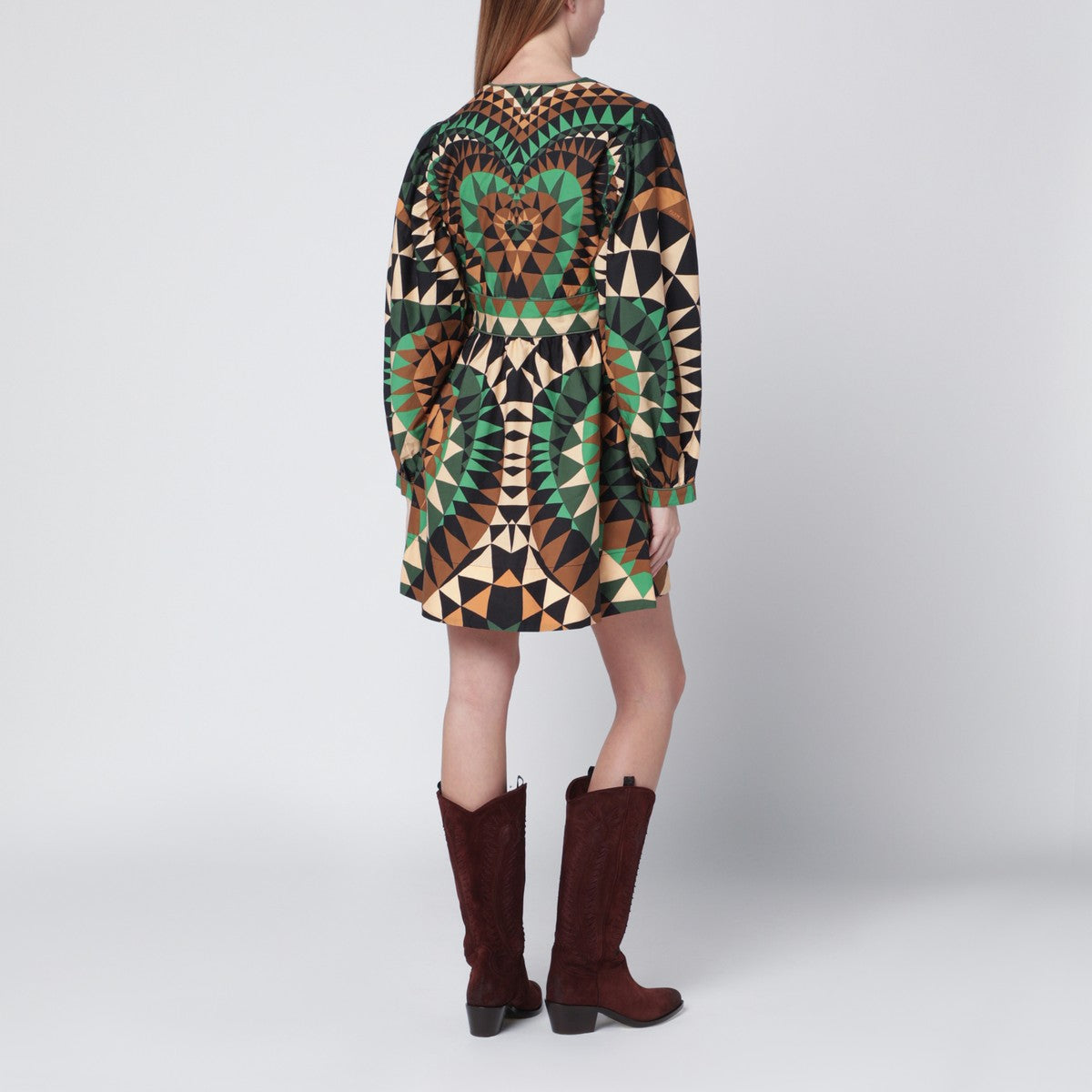 FARM Rio Green Heart Deco mini dress FARM Rio 