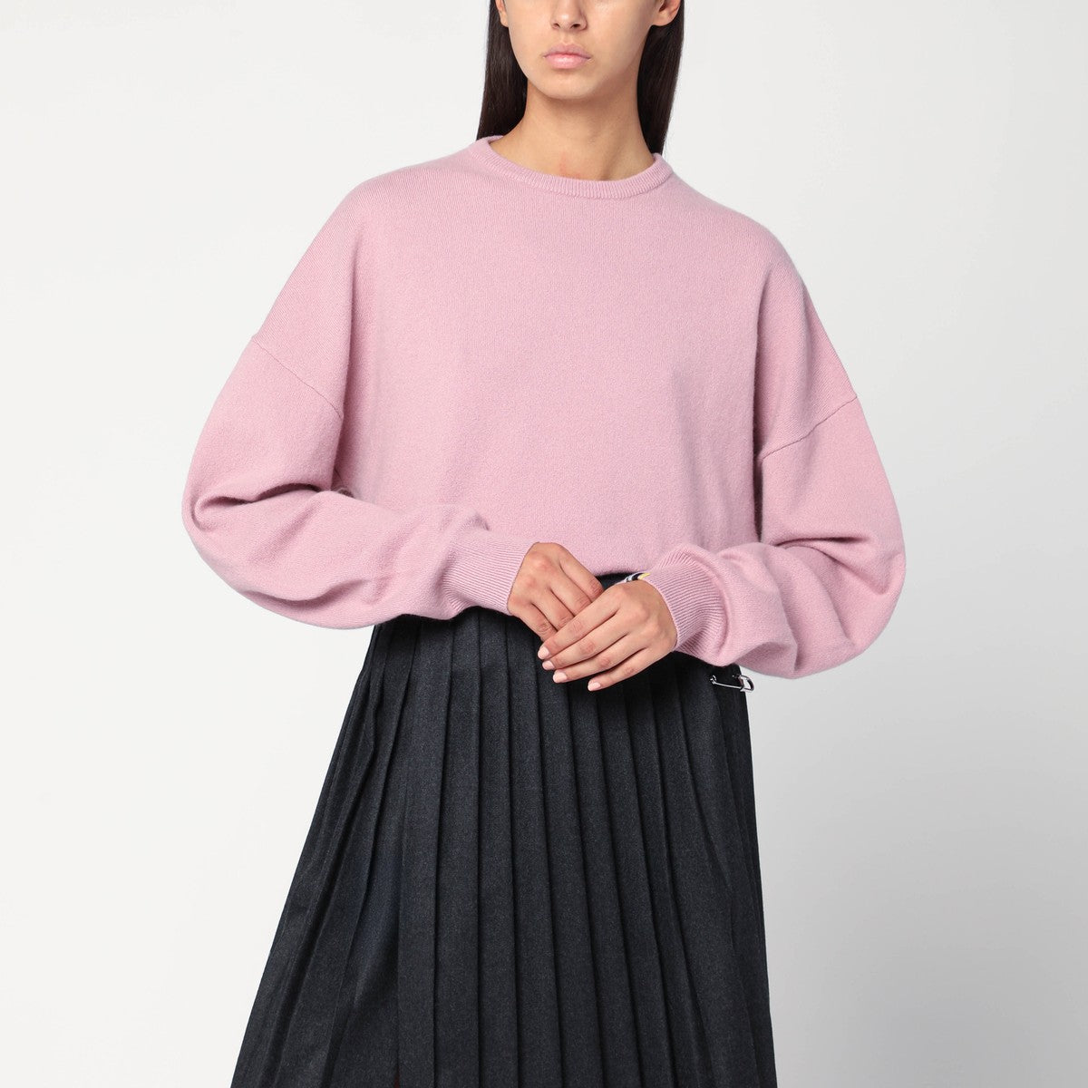 extreme cashmere Pink cashmere crew neck sweater extreme cashmere 