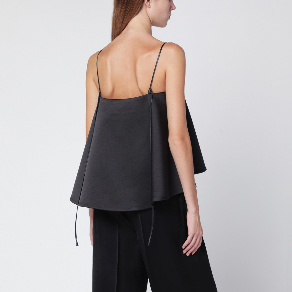 Róhe Black satin peplum top Róhe 
