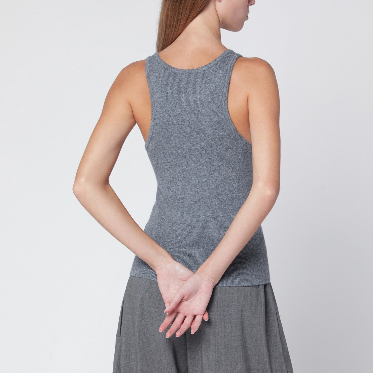 ALMADA LABEL Luna top in grey wool and cashmere ALMADA LABEL 
