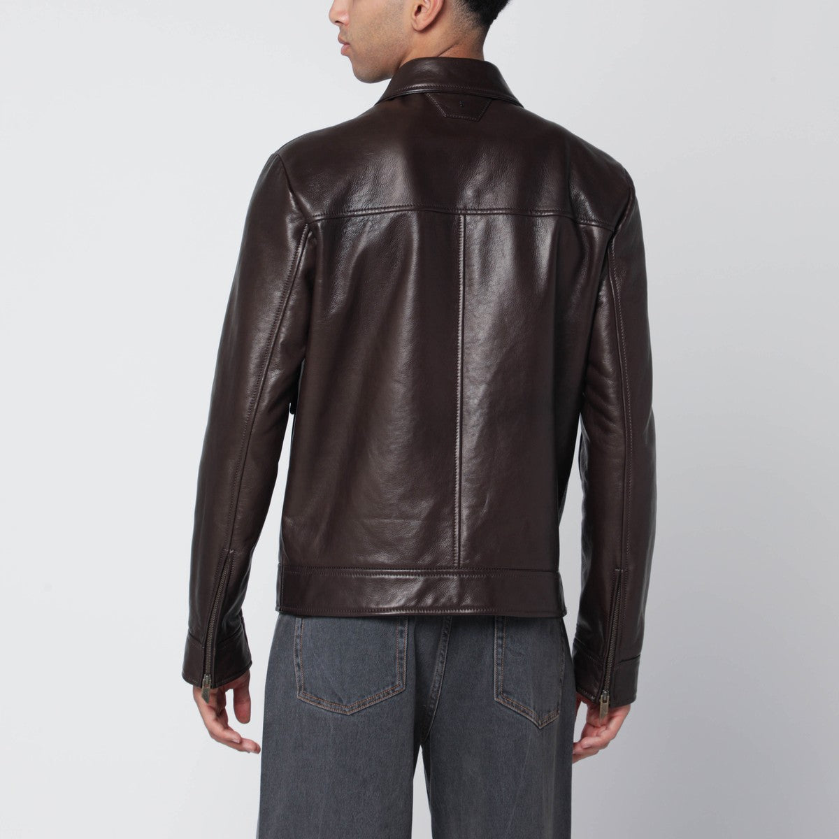 Salvatore Santoro Brown leather zip jacket Salvatore Santoro 