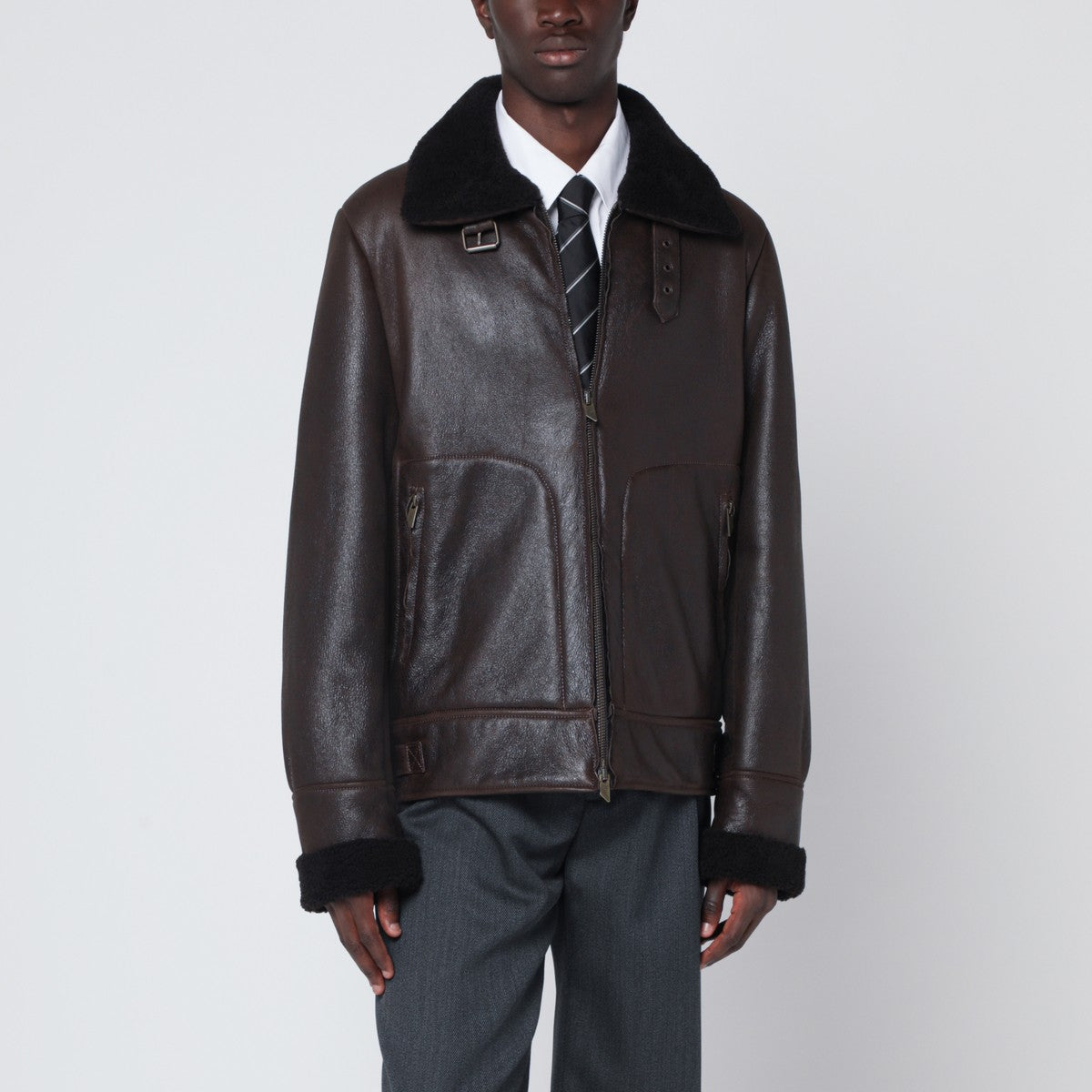 Salvatore Santoro Dark brown leather jacket Salvatore Santoro 