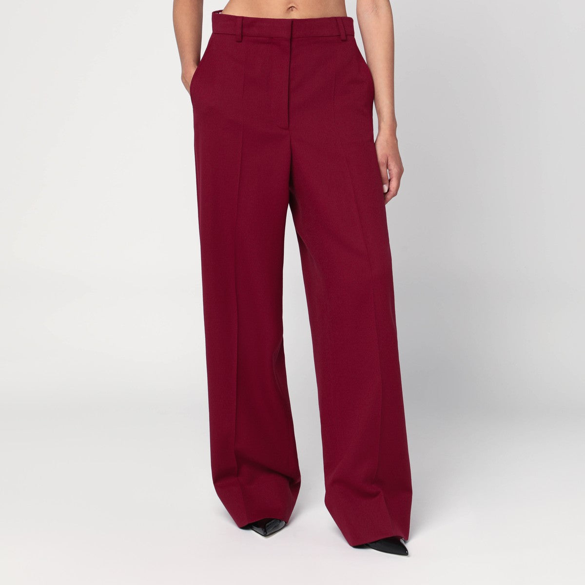 Stella McCartney Wide jazzberry-colored wool trousers Stella McCartney 