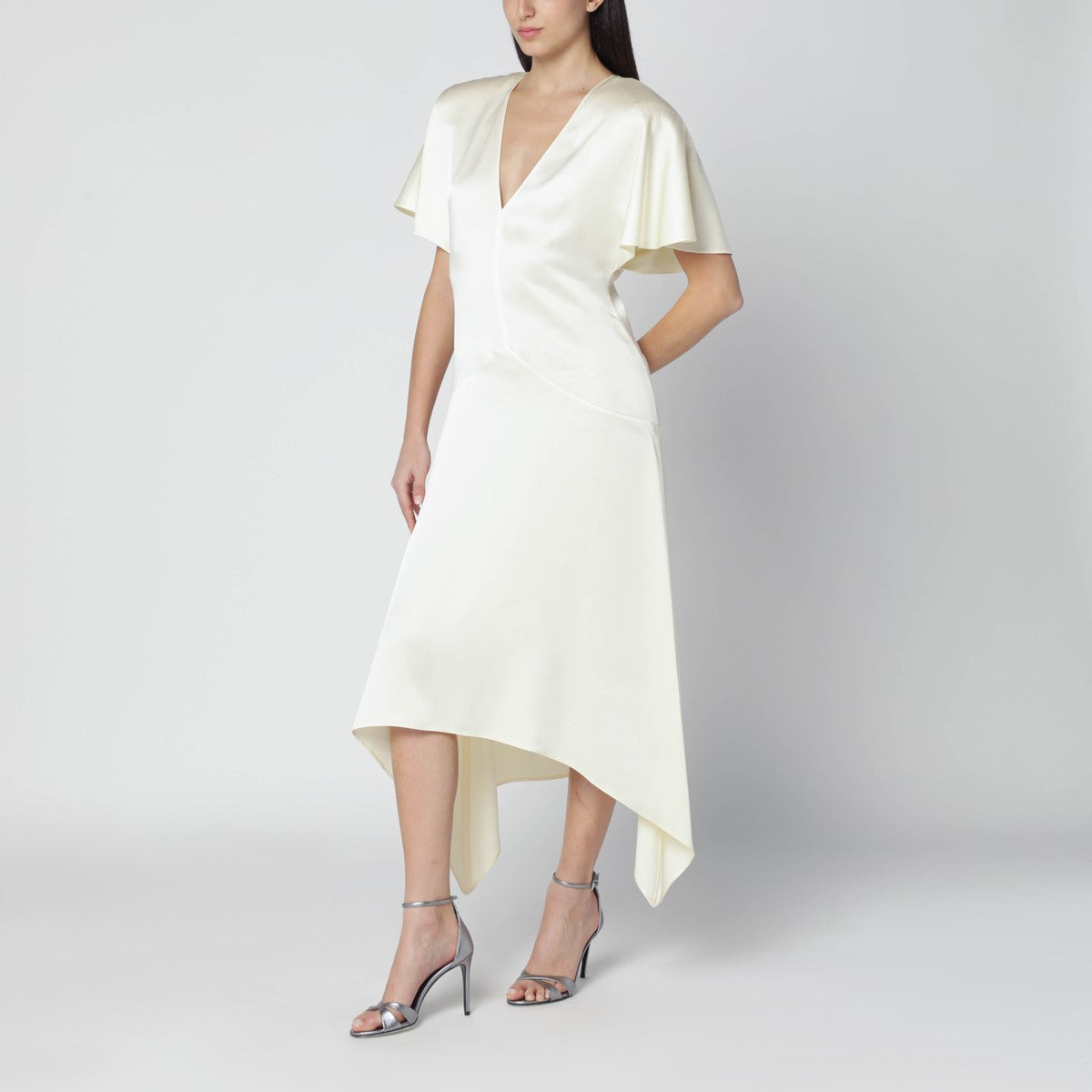 Stella McCartney Butter-colored satin midi dress Stella McCartney 
