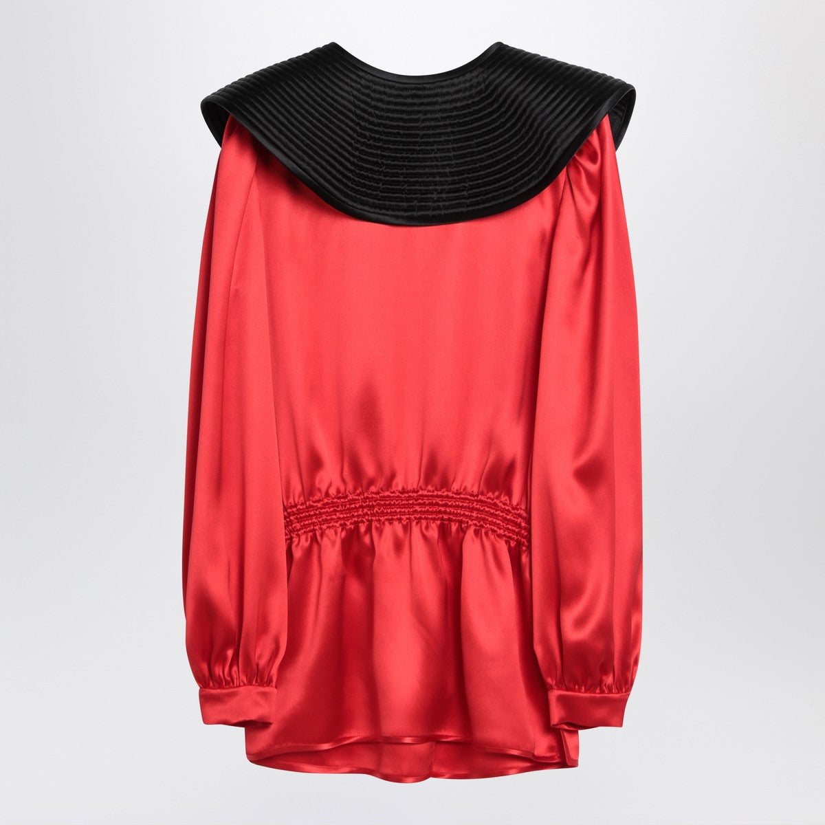 Valentino Red silk blouse with black collar Valentino 