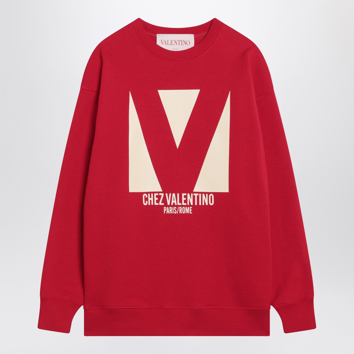 Red sweatshirt with Chez Valentino print Valentino 