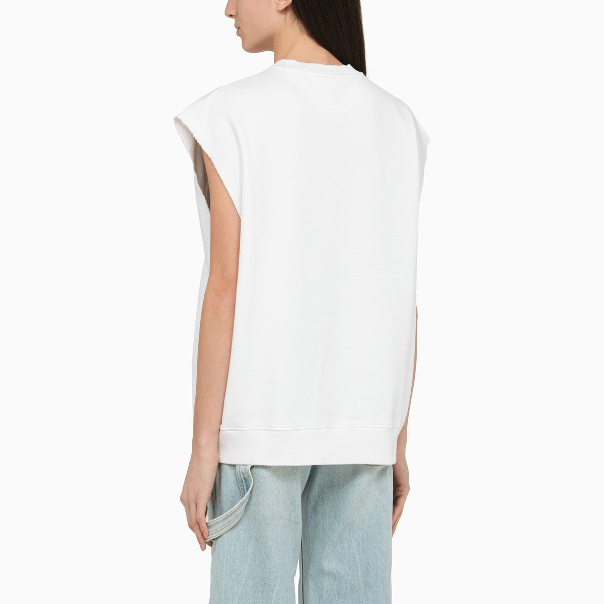 Stella McCartney White cotton over vest with logo Stella McCartney 