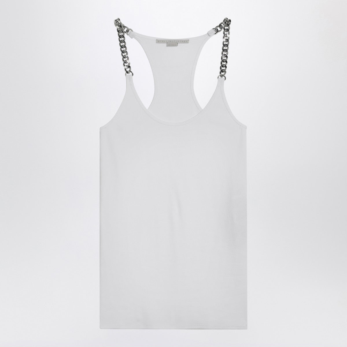 Stella McCartney White tank top with chain straps Stella McCartney 
