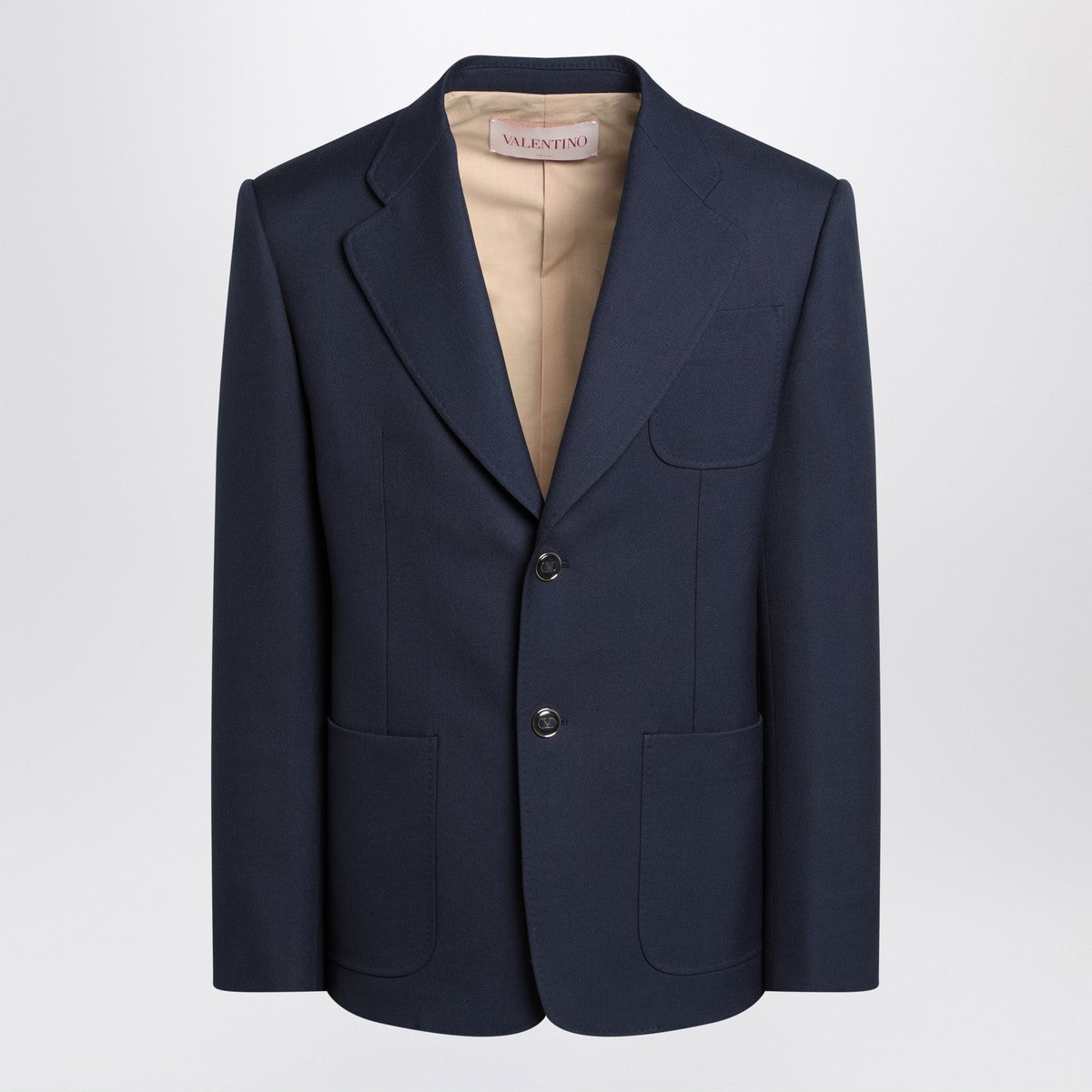 Valentino Blue single-breasted wool jacket Valentino 