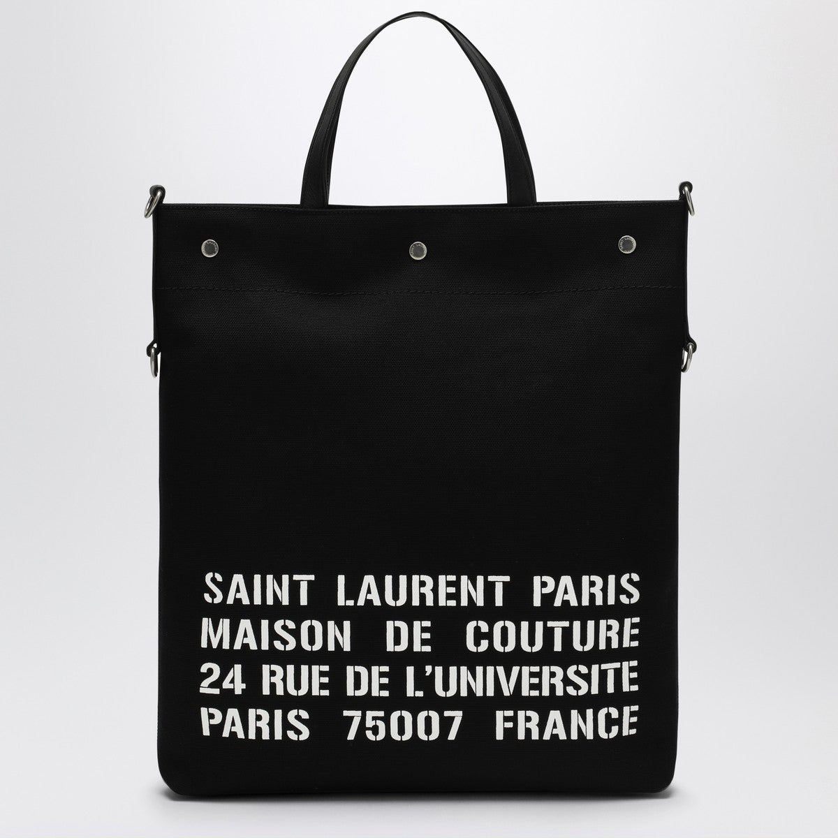 Saint Laurent North/South tote bag in black canvas Saint Laurent 