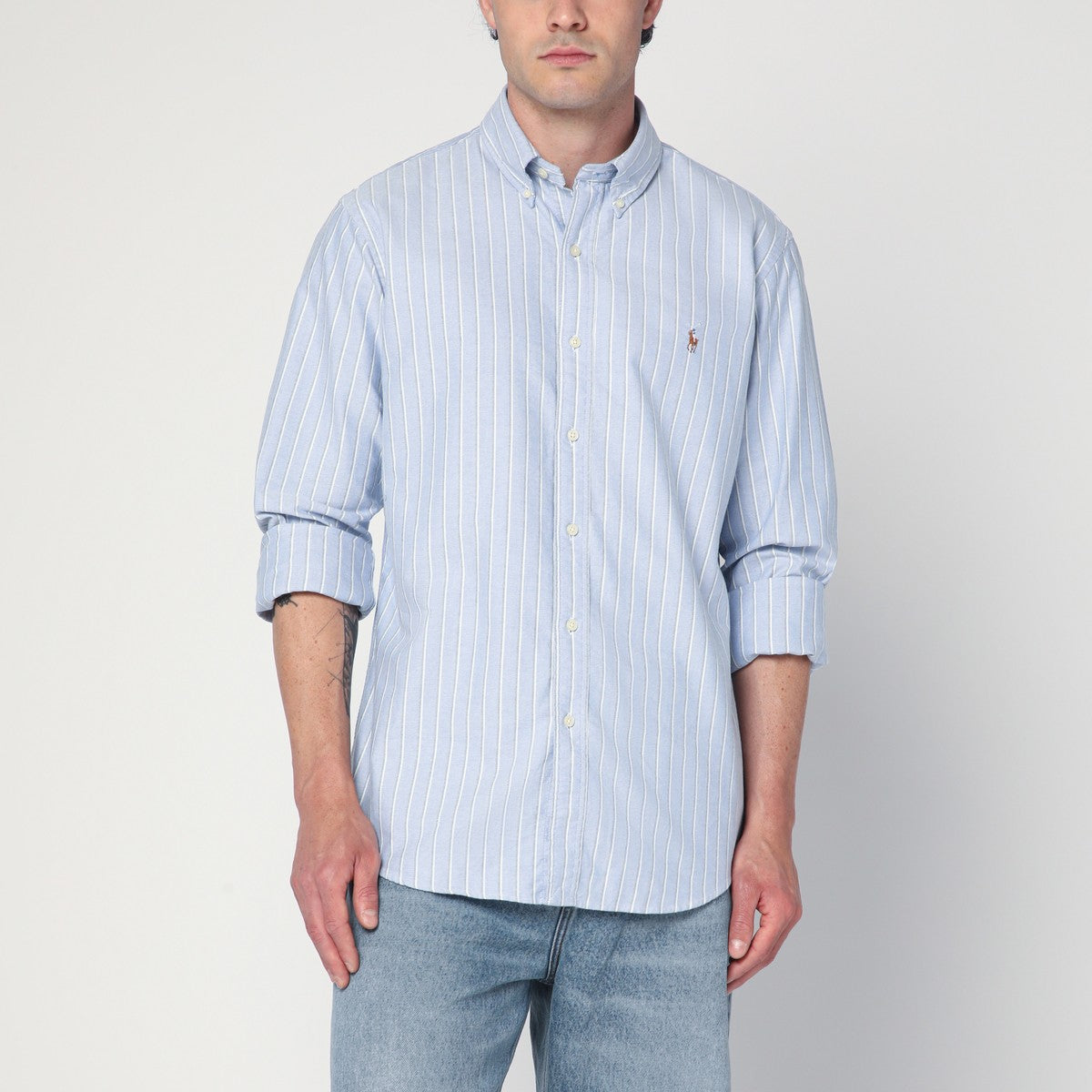 Polo Ralph Lauren Light blue striped Oxford shirt Custom-Fit Polo Ralph Lauren 