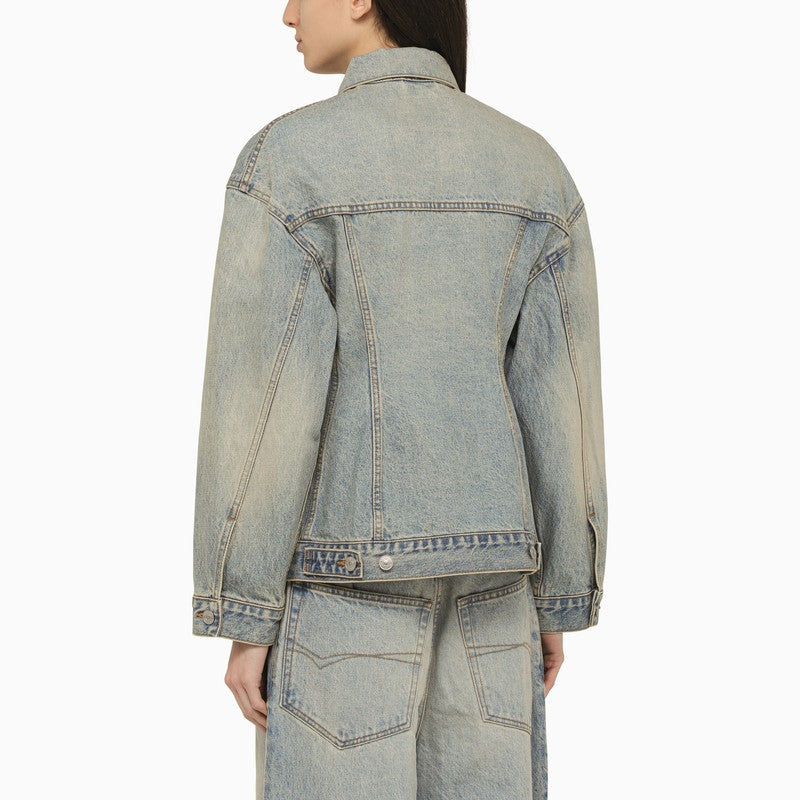Balenciaga Light blue washed-effect denim jacket Balenciaga 