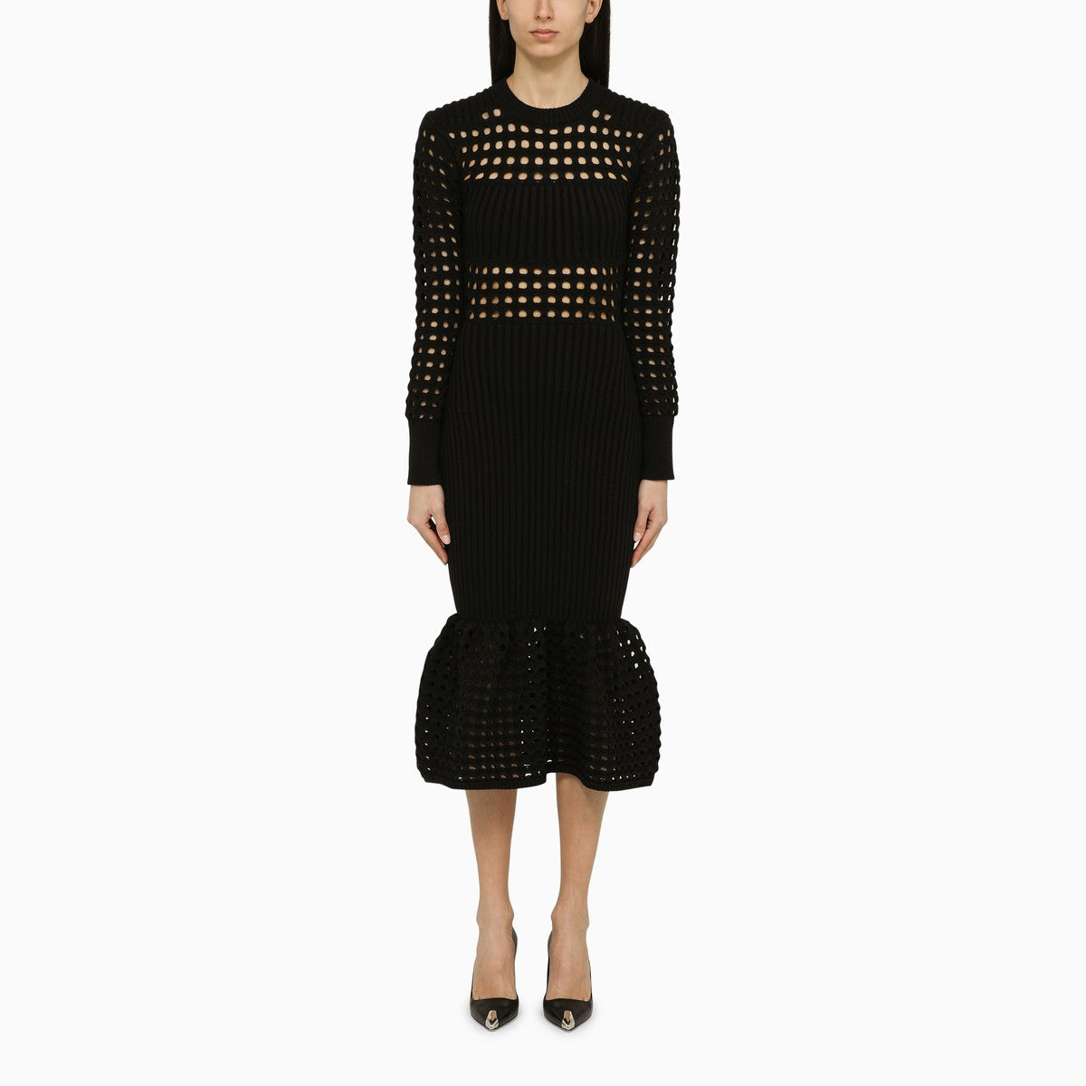 Alexander McQueen Black knitted midi dress Alexander Mcqueen 