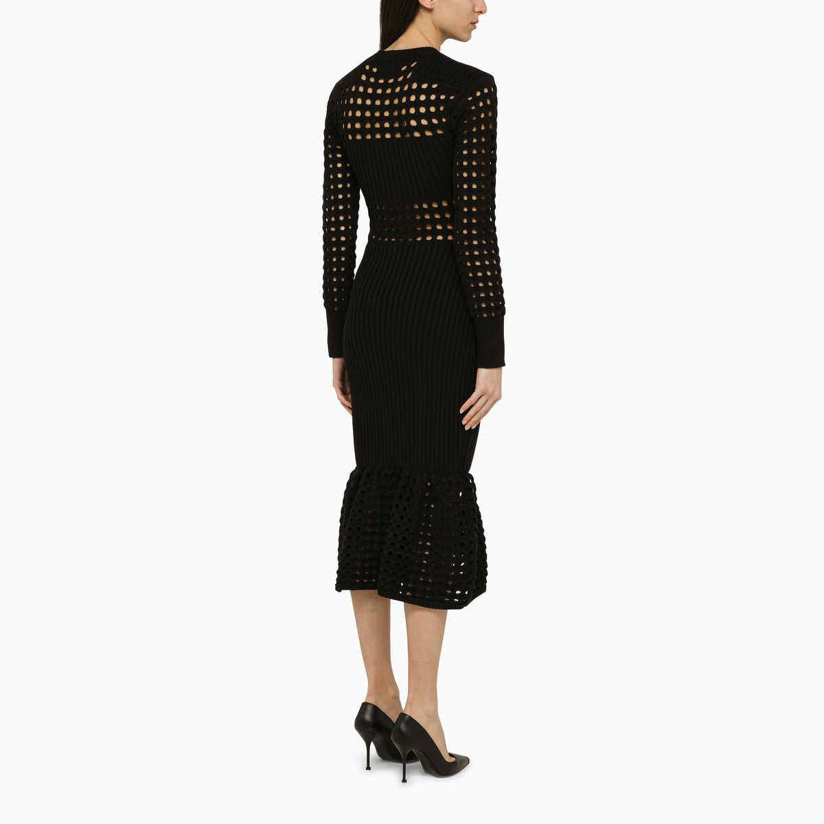 Alexander McQueen Black knitted midi dress Alexander Mcqueen 