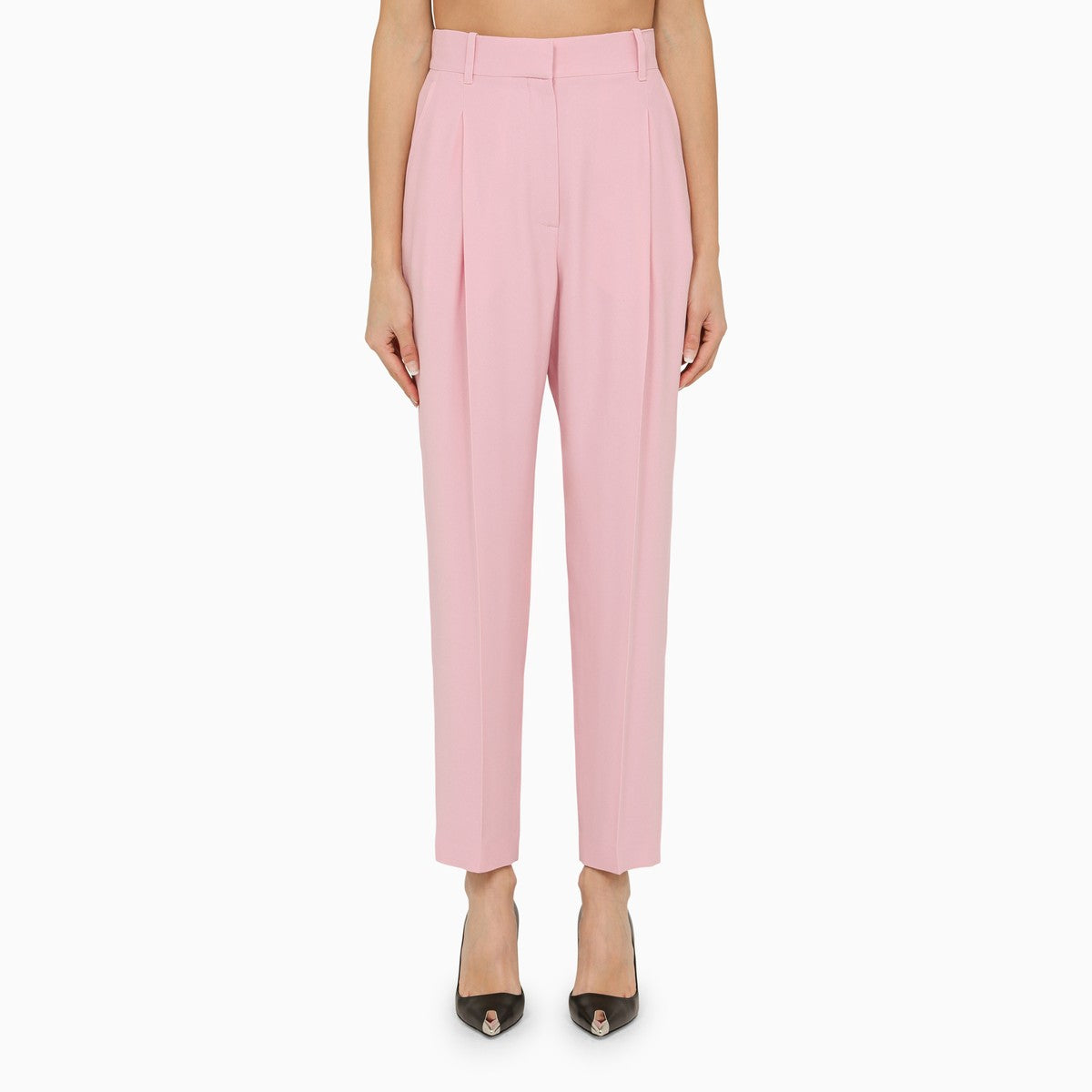 Alexander McQueen Pink regular trousers with pleats Alexander Mcqueen 