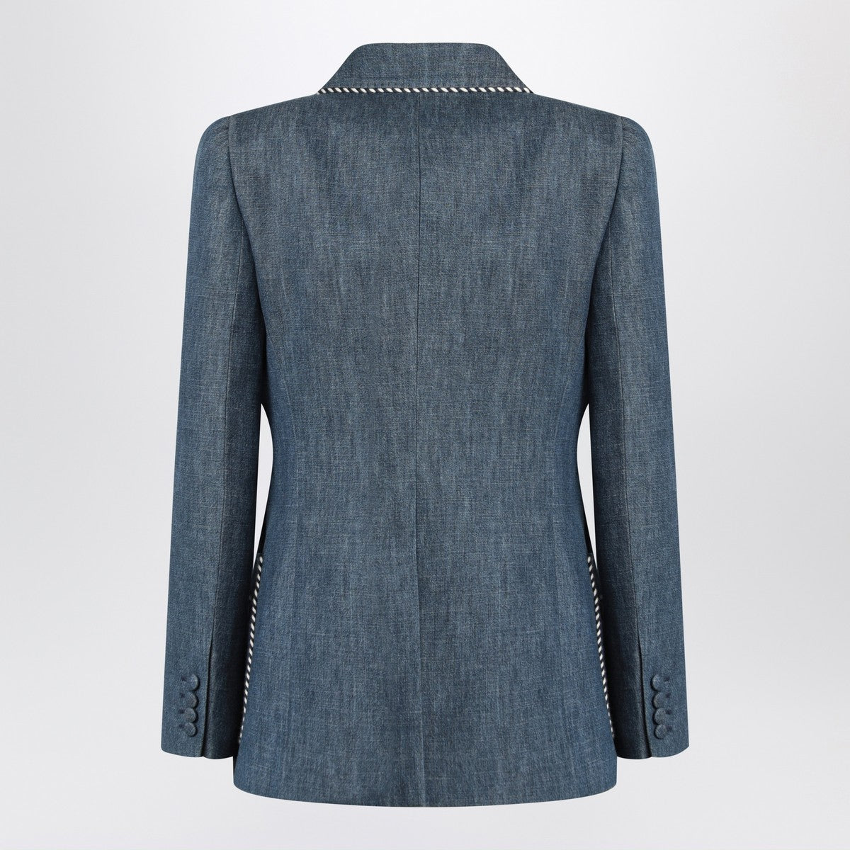 Valentino Double-breasted blue jacket in chambray denim Valentino 