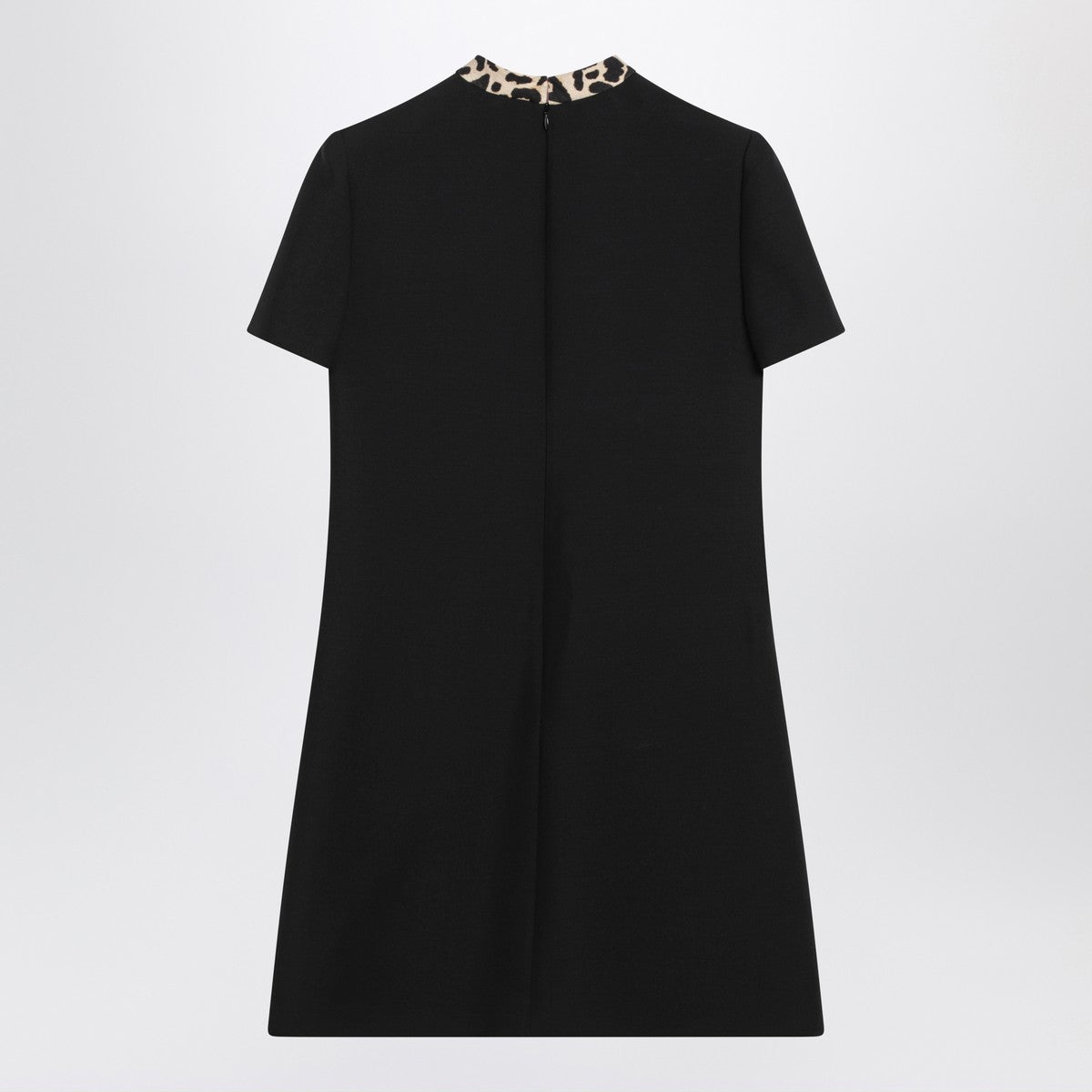 Valentino Black Crepe Couture dress with animal-print bow Valentino 