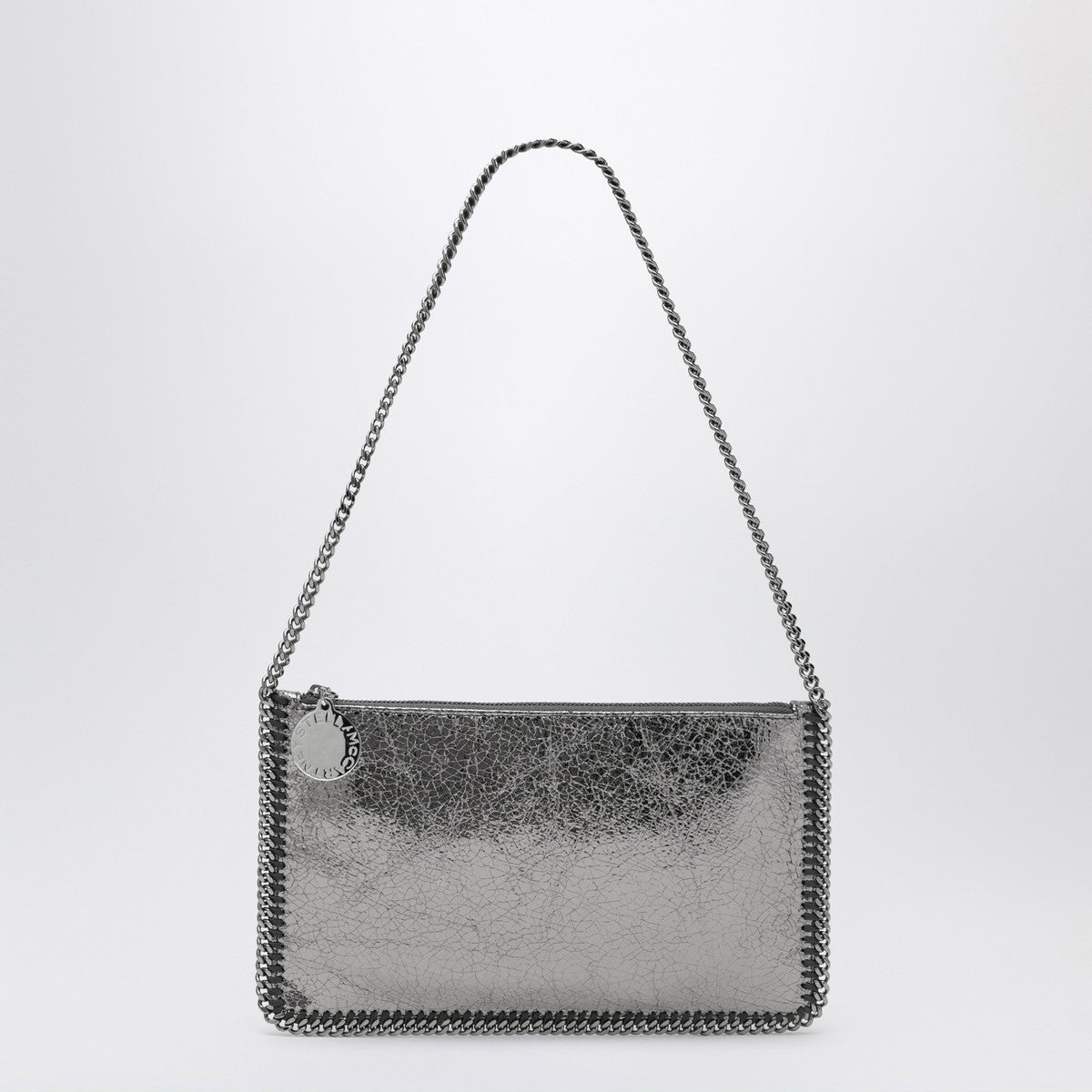 Stella McCartney Falabella Grey Metallic Clutch Shoulder Bag Stella McCartney 